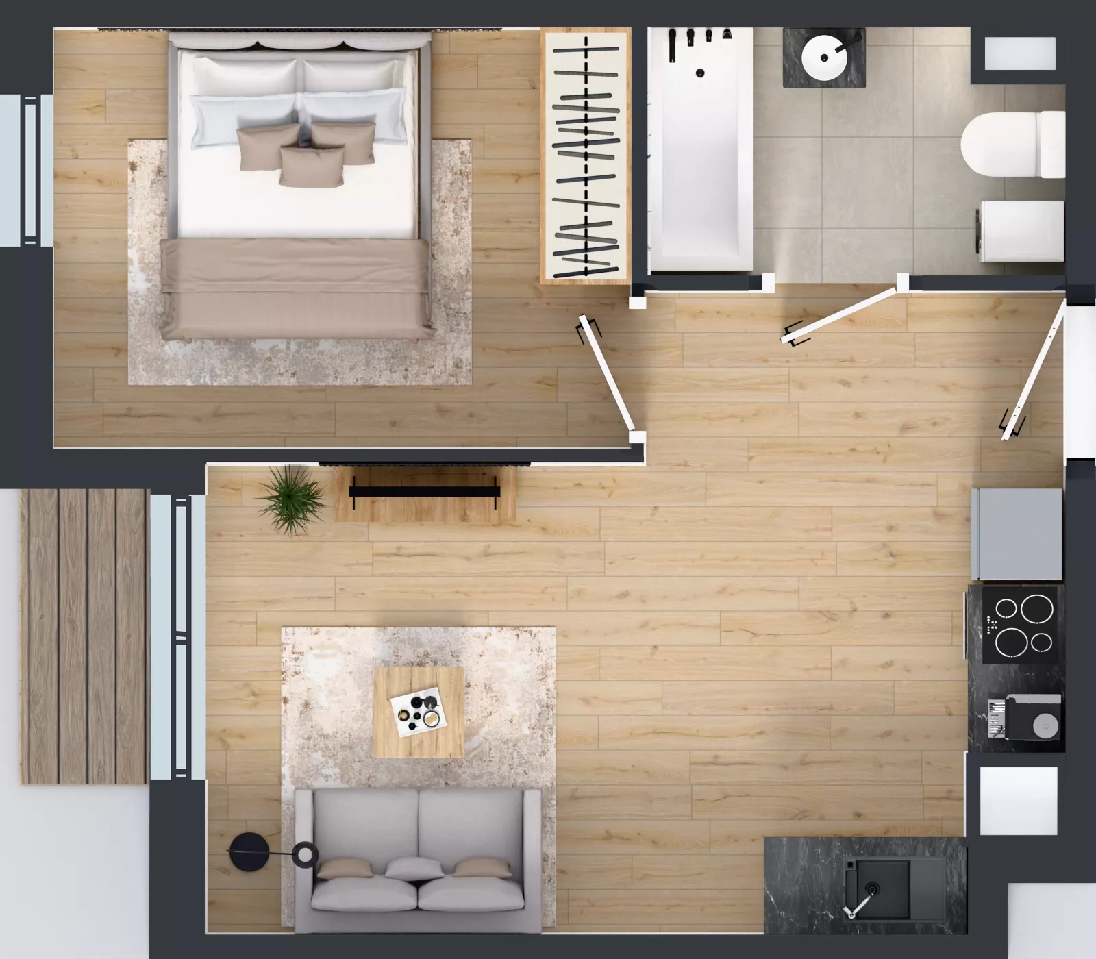 2 pokoje, mieszkanie 35,05 m², piętro 4, oferta nr 56.34, Osiedle Ozon - Etap VII, Kraków, Prądnik Biały, Górka Narodowa, ul. Stefana Banacha/ul. Fryderyka Schillinga
