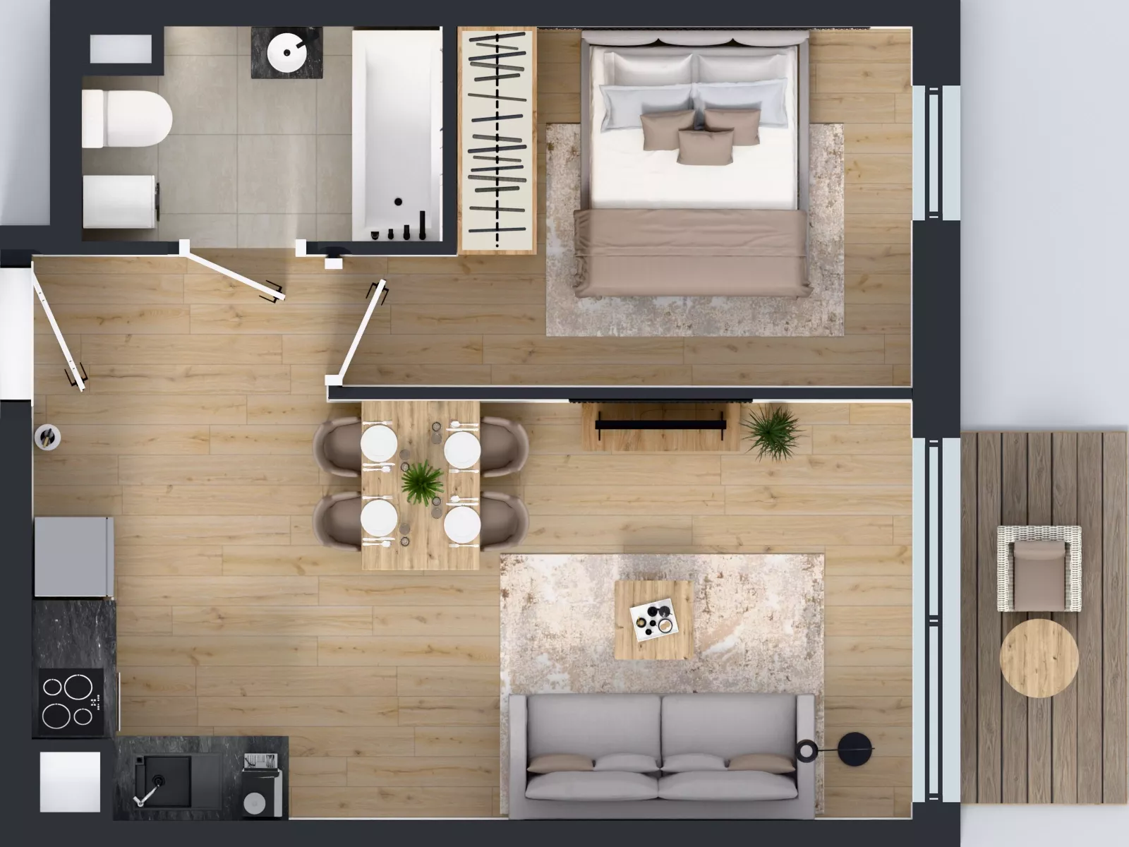 2 pokoje, mieszkanie 37,68 m², piętro 5, oferta nr 61.34, Osiedle Ozon - Etap VII, Kraków, Prądnik Biały, Górka Narodowa, ul. Stefana Banacha/ul. Fryderyka Schillinga