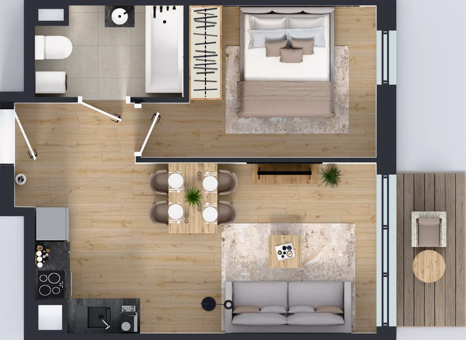 2 pokoje, mieszkanie 36,76 m², piętro 5, oferta nr 62.34, Osiedle Ozon - Etap VII, Kraków, Prądnik Biały, Górka Narodowa, ul. Stefana Banacha/ul. Fryderyka Schillinga