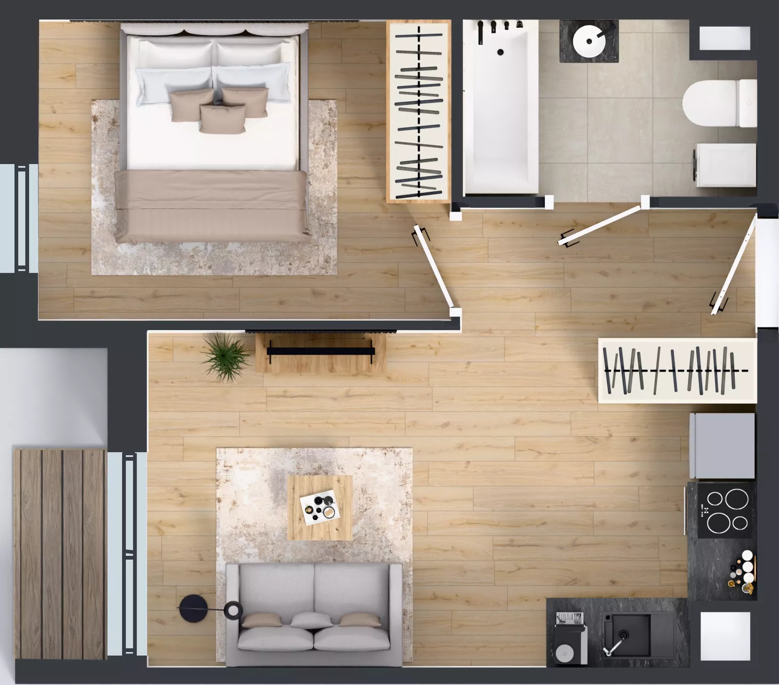2 pokoje, mieszkanie 35,26 m², piętro 5, oferta nr 65.34, Osiedle Ozon - Etap VII, Kraków, Prądnik Biały, Górka Narodowa, ul. Stefana Banacha/ul. Fryderyka Schillinga