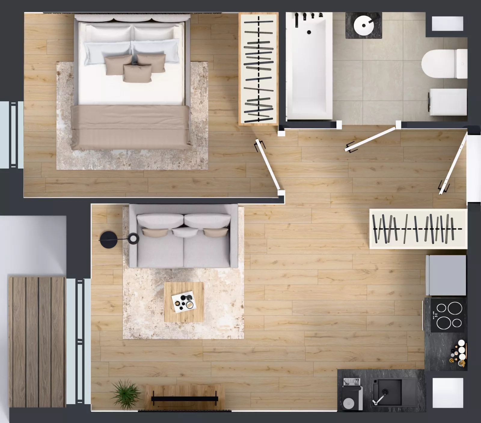 2 pokoje, mieszkanie 35,27 m², piętro 5, oferta nr 66.34, Osiedle Ozon - Etap VII, Kraków, Prądnik Biały, Górka Narodowa, ul. Stefana Banacha/ul. Fryderyka Schillinga