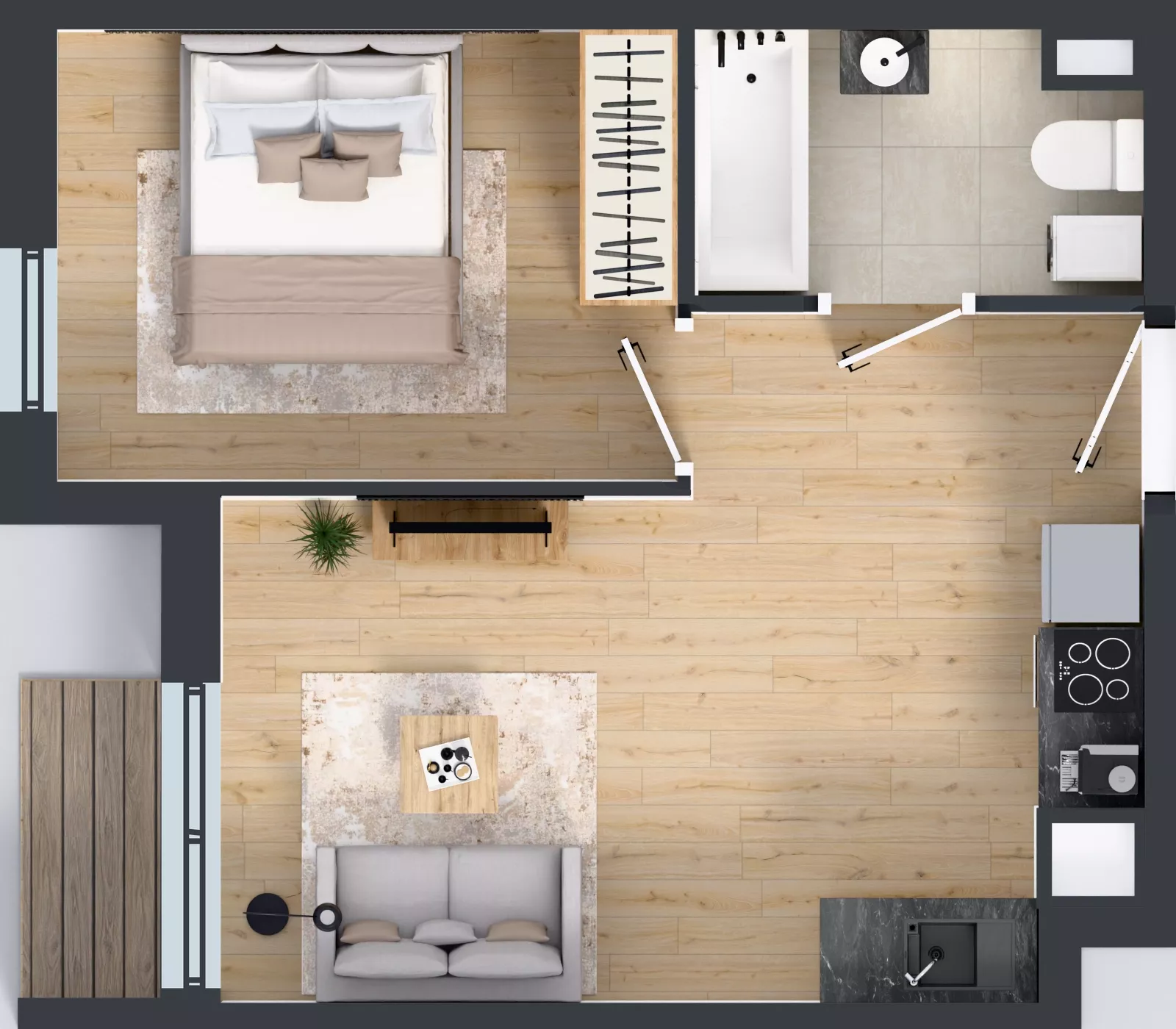 2 pokoje, mieszkanie 35,06 m², piętro 5, oferta nr 67.34, Osiedle Ozon - Etap VII, Kraków, Prądnik Biały, Górka Narodowa, ul. Stefana Banacha/ul. Fryderyka Schillinga