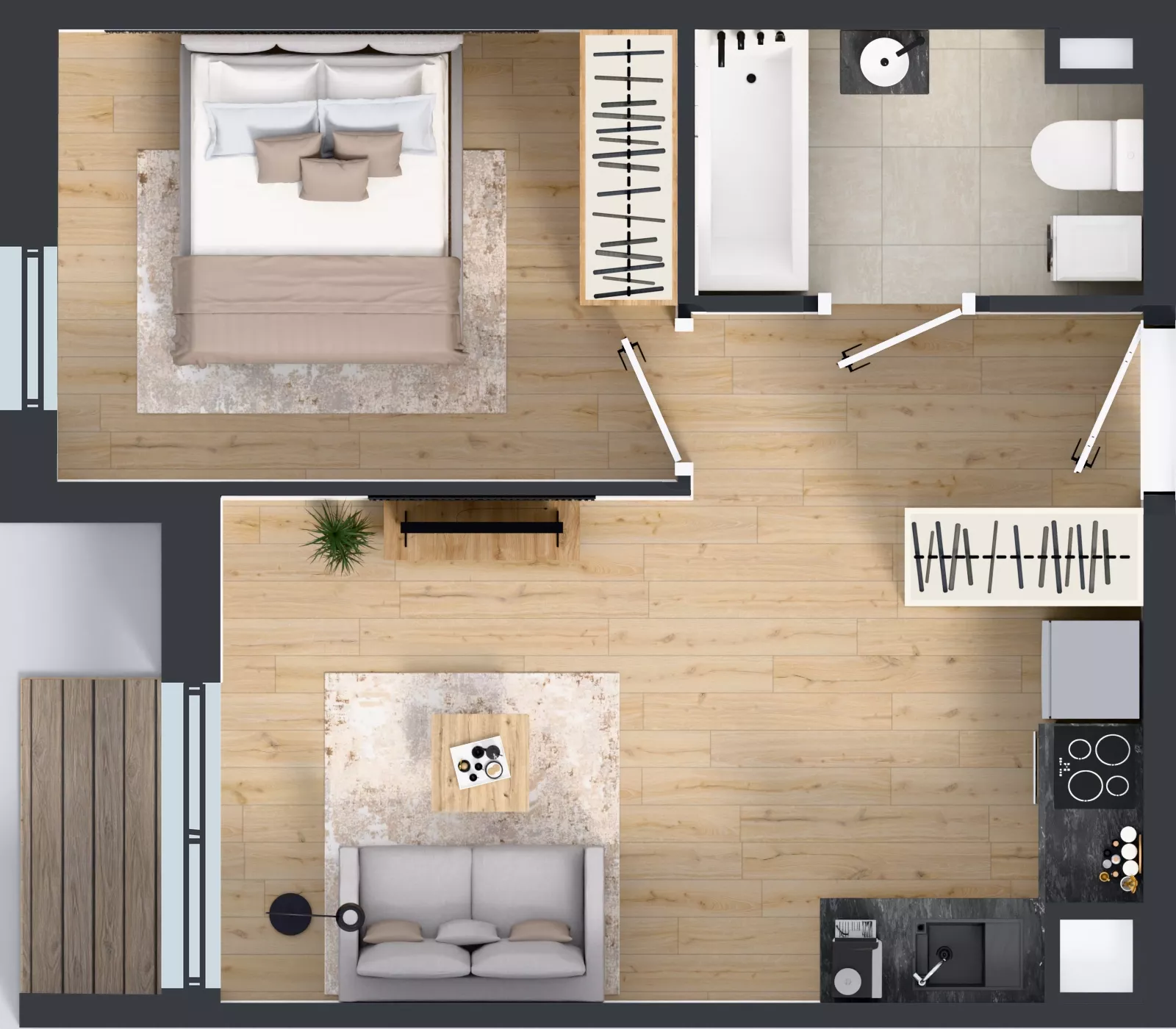 2 pokoje, mieszkanie 35,26 m², piętro 5, oferta nr 68.34, Osiedle Ozon - Etap VII, Kraków, Prądnik Biały, Górka Narodowa, ul. Stefana Banacha/ul. Fryderyka Schillinga