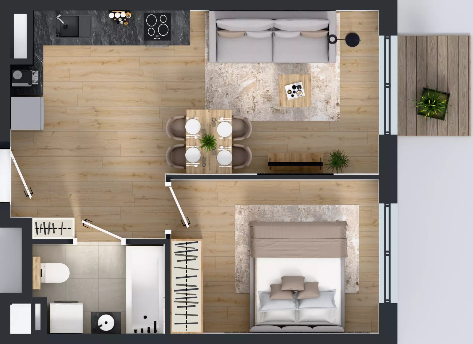 2 pokoje, mieszkanie 38,44 m², piętro 1, oferta nr L 1_M29, Clou Lindego, Kraków, Bronowice, ul. Samuela Bogumiła Lindego 5