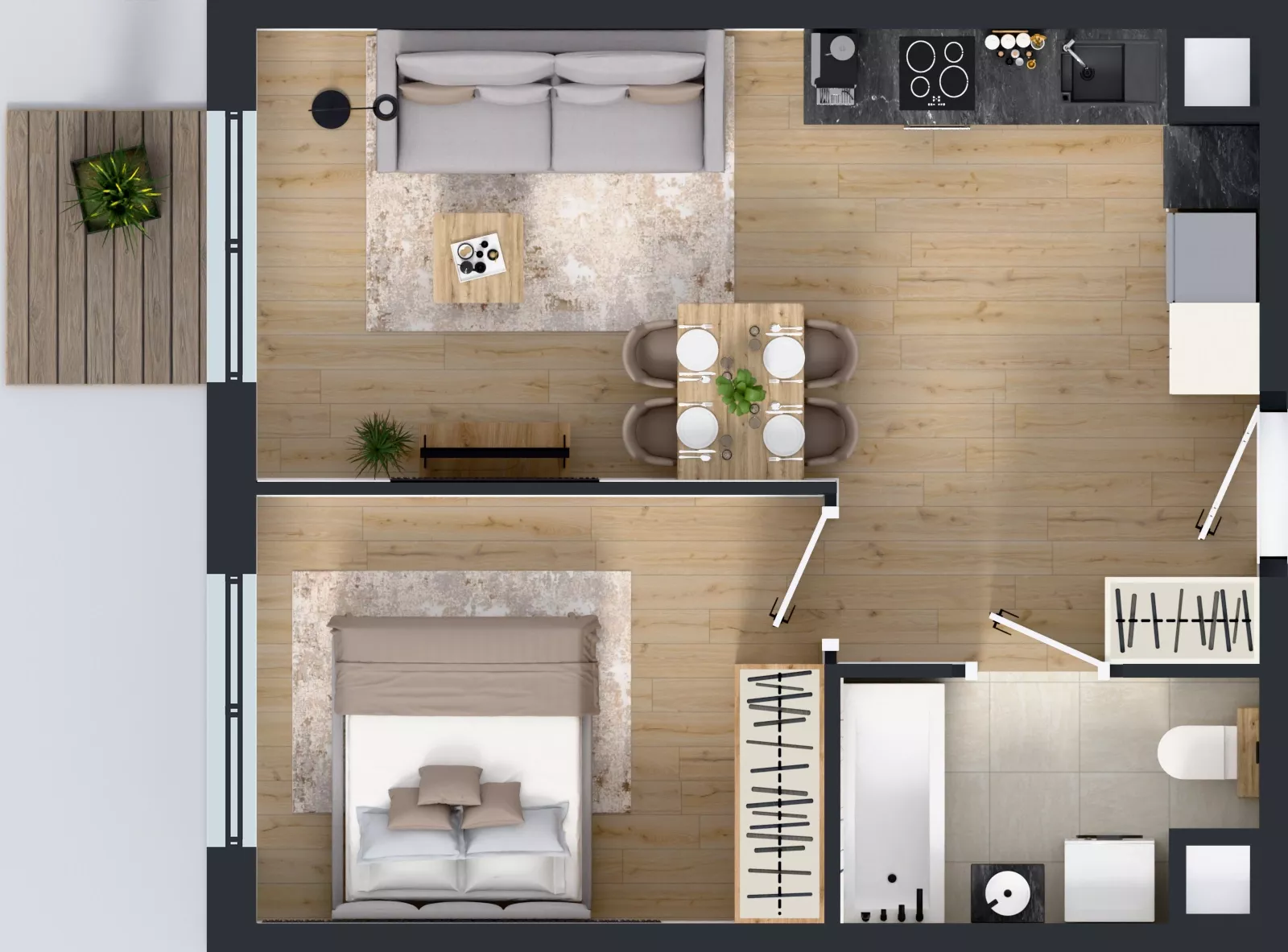 2 pokoje, mieszkanie 38,51 m², piętro 1, oferta nr L 1_M23, Clou Lindego, Kraków, Bronowice, ul. Samuela Bogumiła Lindego 5