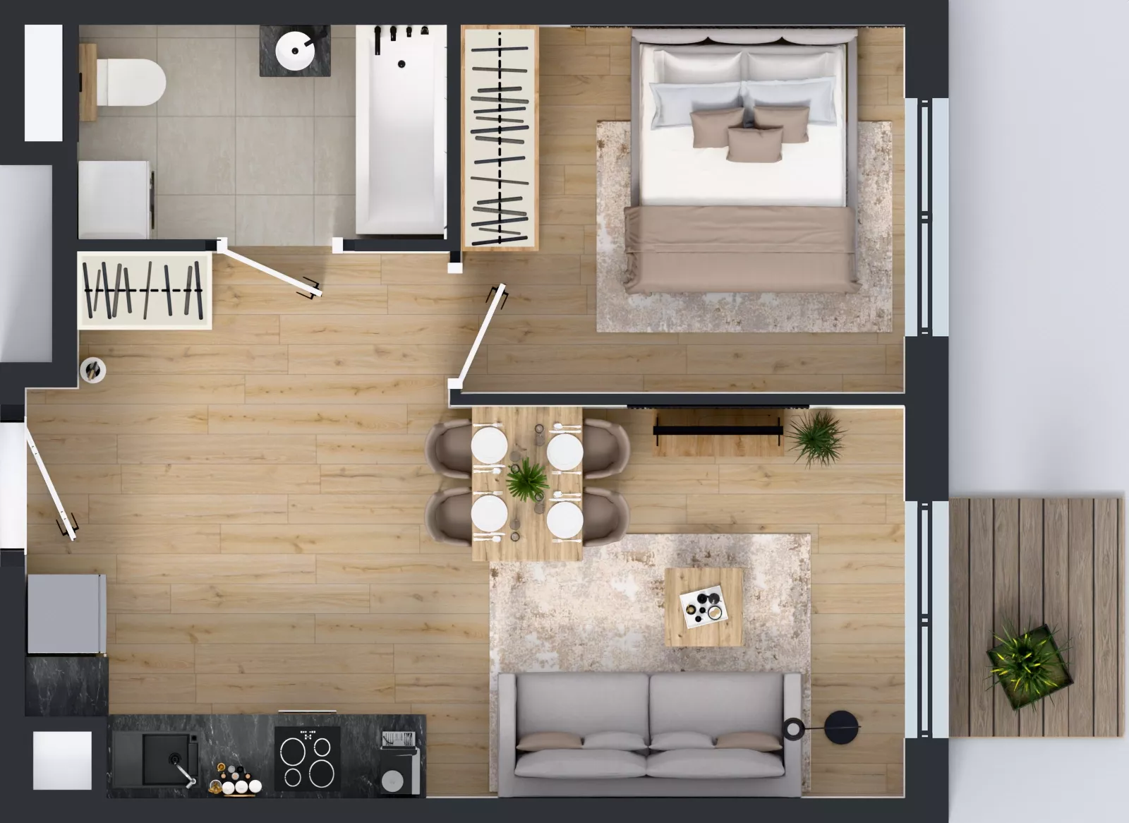 2 pokoje, mieszkanie 37,50 m², piętro 2, oferta nr L 2_M28, Clou Lindego, Kraków, Bronowice, ul. Samuela Bogumiła Lindego 5
