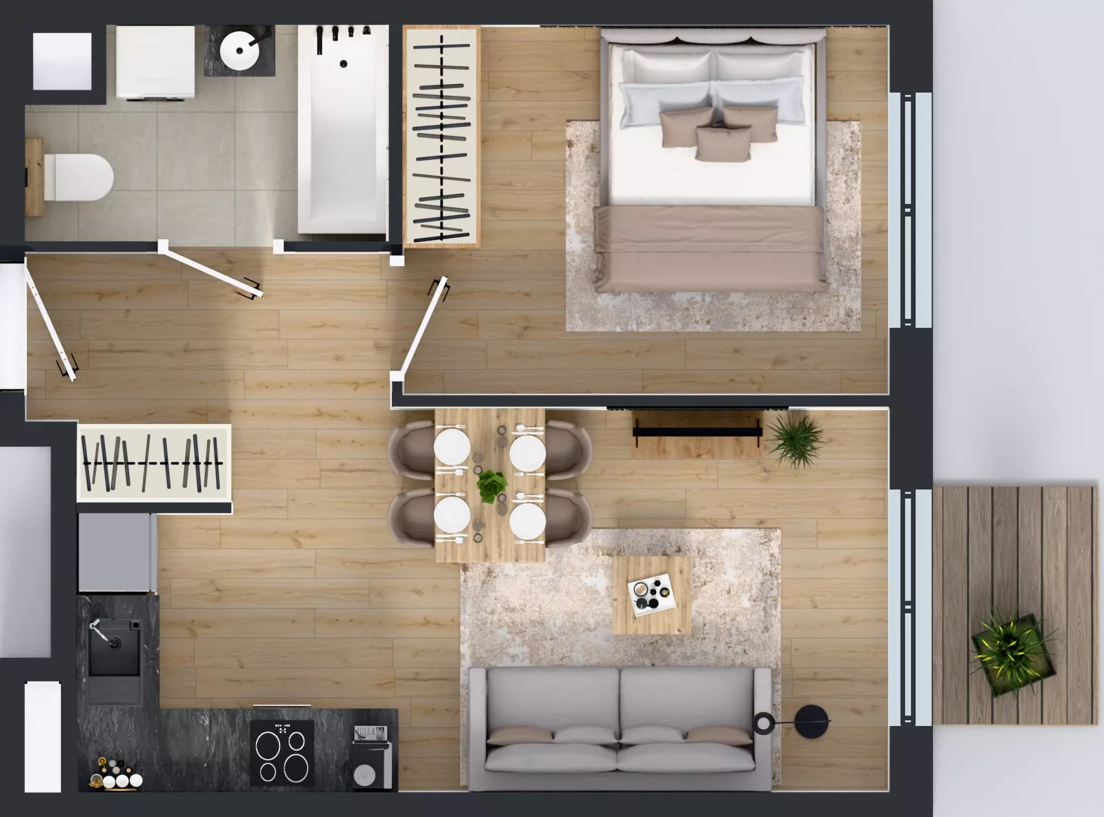 2 pokoje, mieszkanie 37,80 m², piętro 2, oferta nr L 2_M26, Clou Lindego, Kraków, Bronowice, ul. Samuela Bogumiła Lindego 5