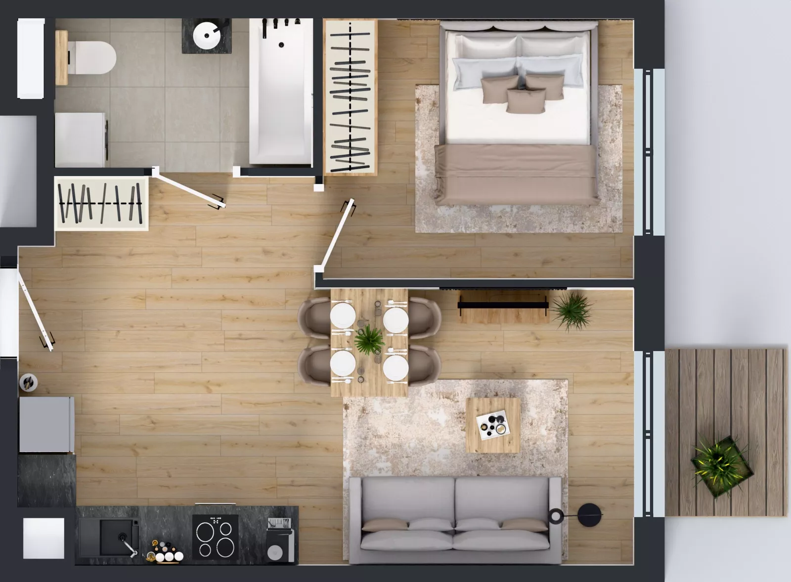 2 pokoje, mieszkanie 38,10 m², piętro 2, oferta nr L 2_M25, Clou Lindego, Kraków, Bronowice, ul. Samuela Bogumiła Lindego 5