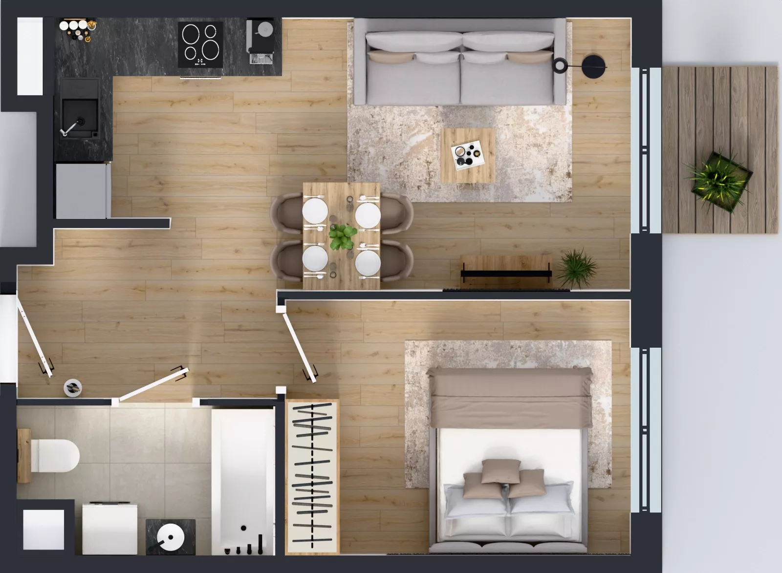2 pokoje, mieszkanie 37,38 m², piętro 3, oferta nr L 3_M22, Clou Lindego, Kraków, Bronowice, ul. Samuela Bogumiła Lindego 5