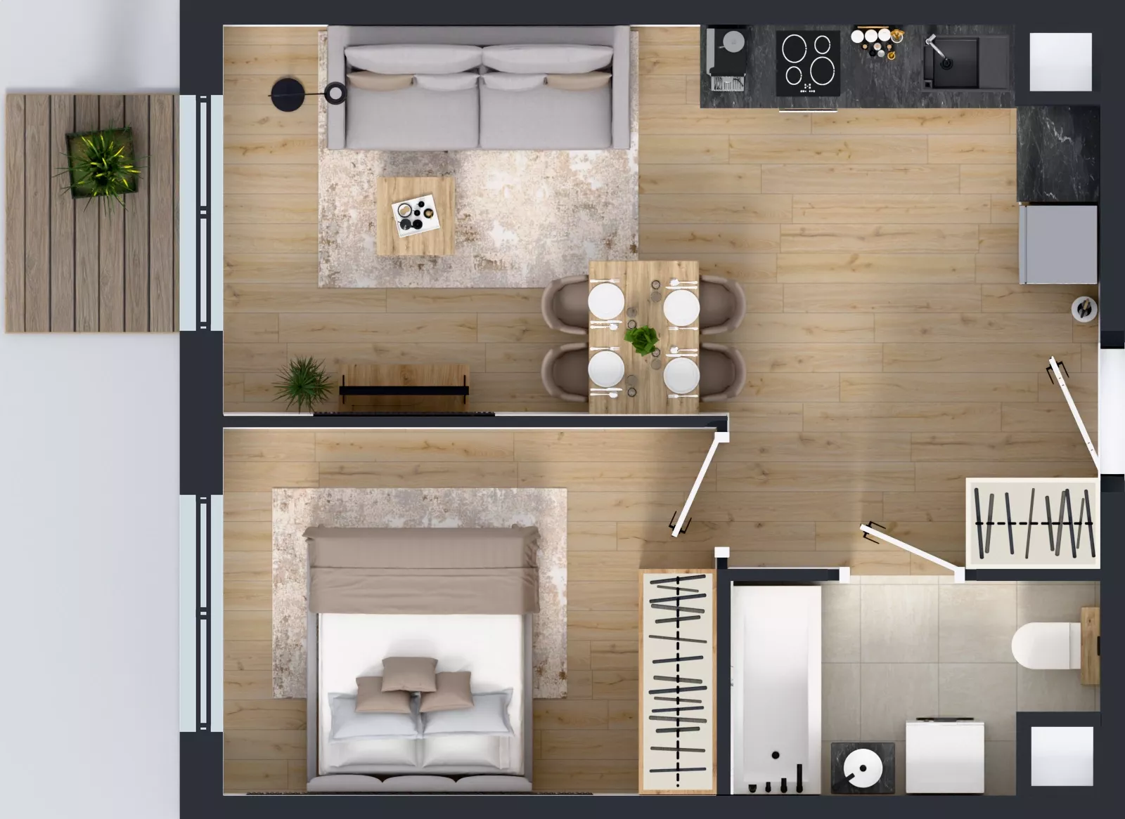 2 pokoje, mieszkanie 38,17 m², piętro 3, oferta nr L 3_M13, Clou Lindego, Kraków, Bronowice, ul. Samuela Bogumiła Lindego 5