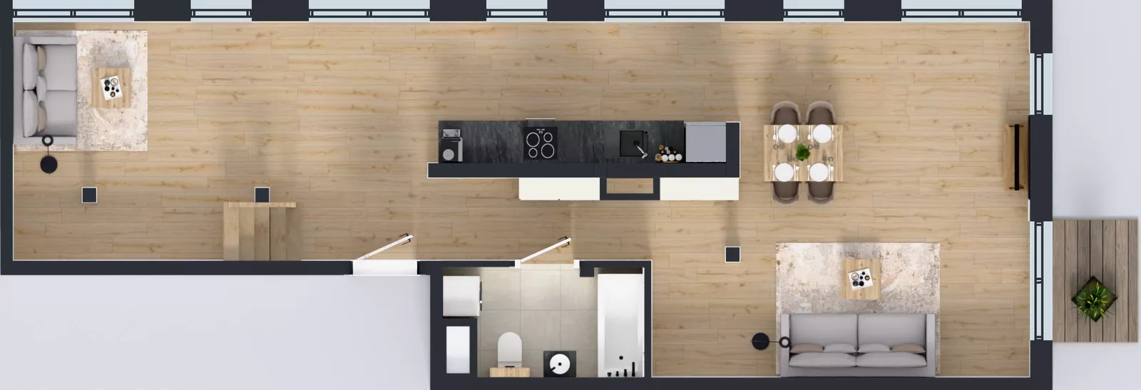 3 pokoje, mieszkanie 67,73 m², piętro 4, oferta nr L 4_M19, Clou Lindego, Kraków, Bronowice, ul. Samuela Bogumiła Lindego 5