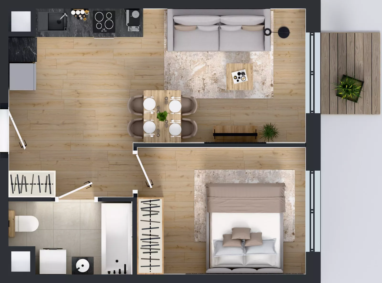 2 pokoje, mieszkanie 38,52 m², piętro 1, oferta nr L 1_M10, Clou Lindego, Kraków, Bronowice, ul. Samuela Bogumiła Lindego 5