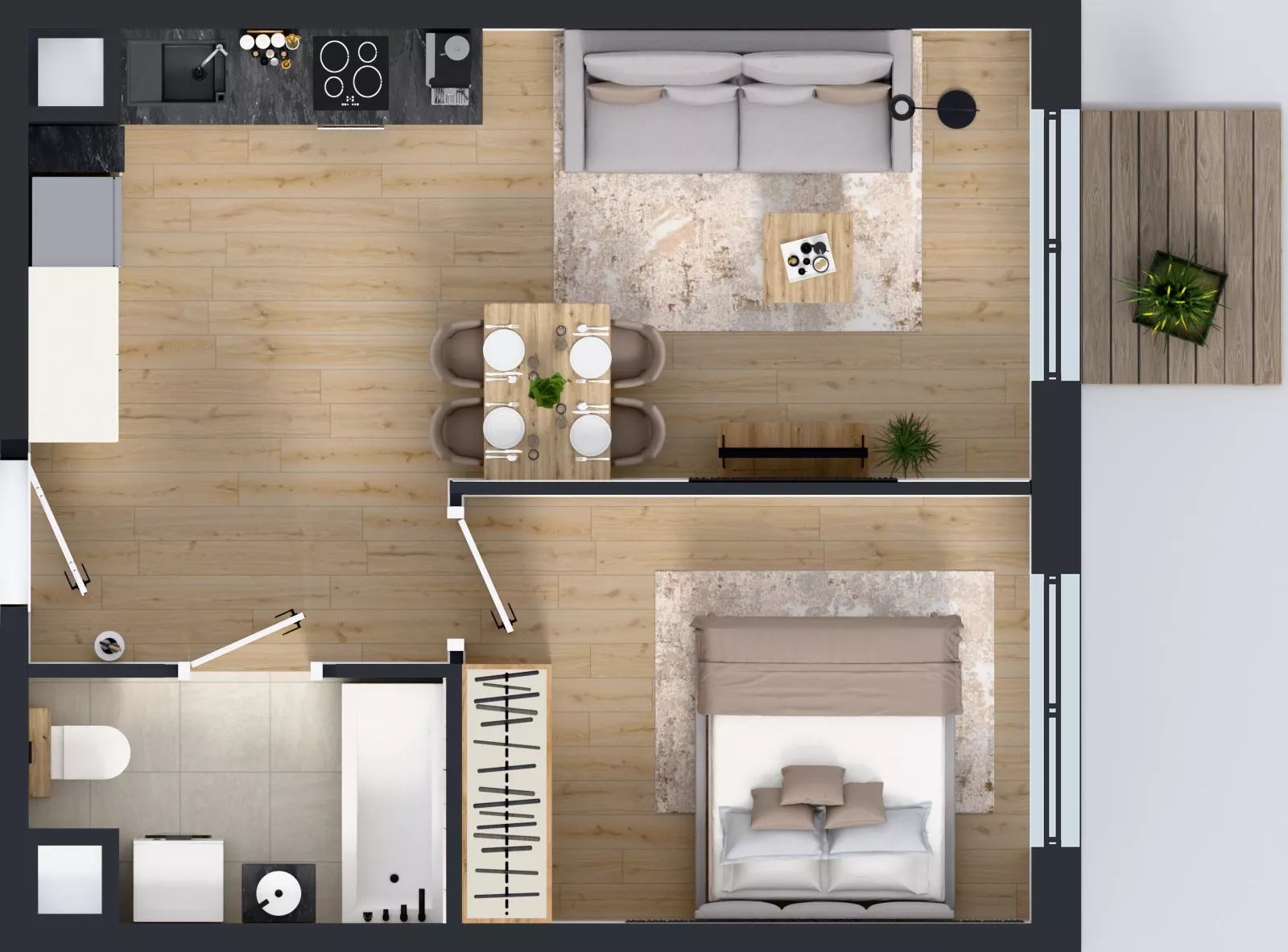 2 pokoje, mieszkanie 38,51 m², piętro 1, oferta nr L 1_M11, Clou Lindego, Kraków, Bronowice, ul. Samuela Bogumiła Lindego 5