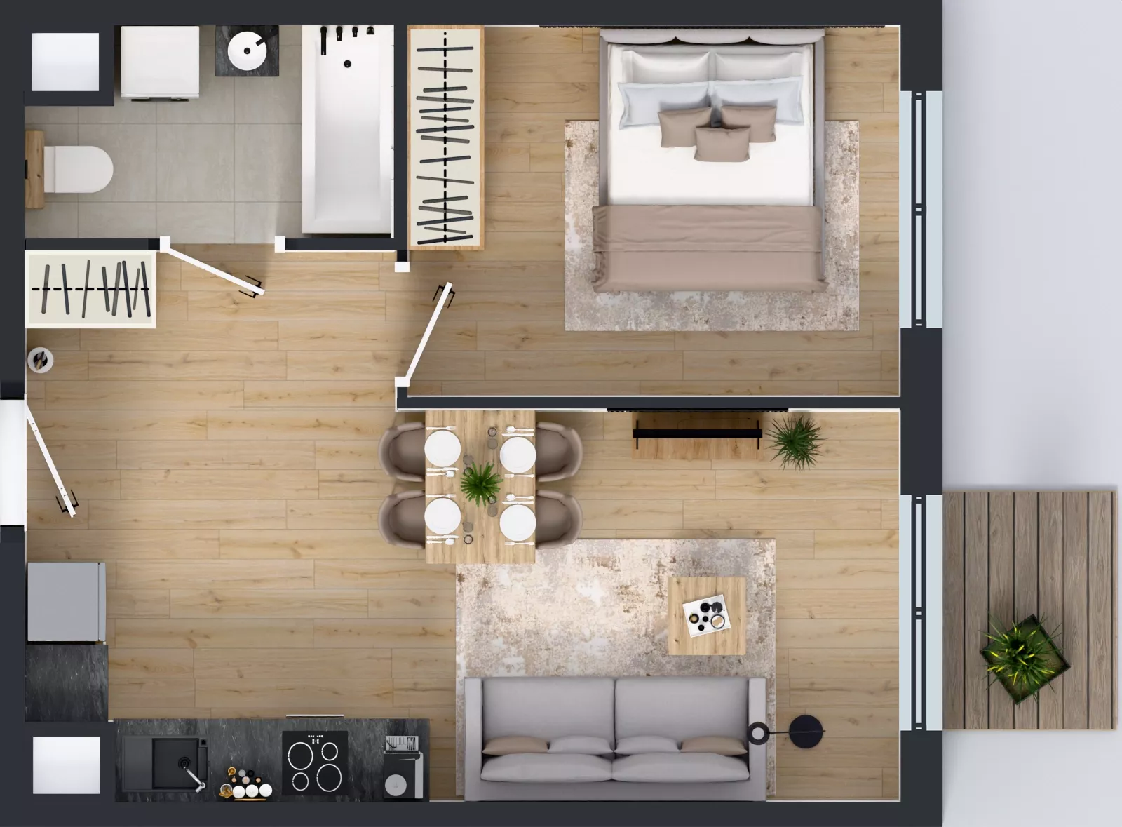 2 pokoje, mieszkanie 38,62 m², piętro 2, oferta nr L 2_M09, Clou Lindego, Kraków, Bronowice, ul. Samuela Bogumiła Lindego 5