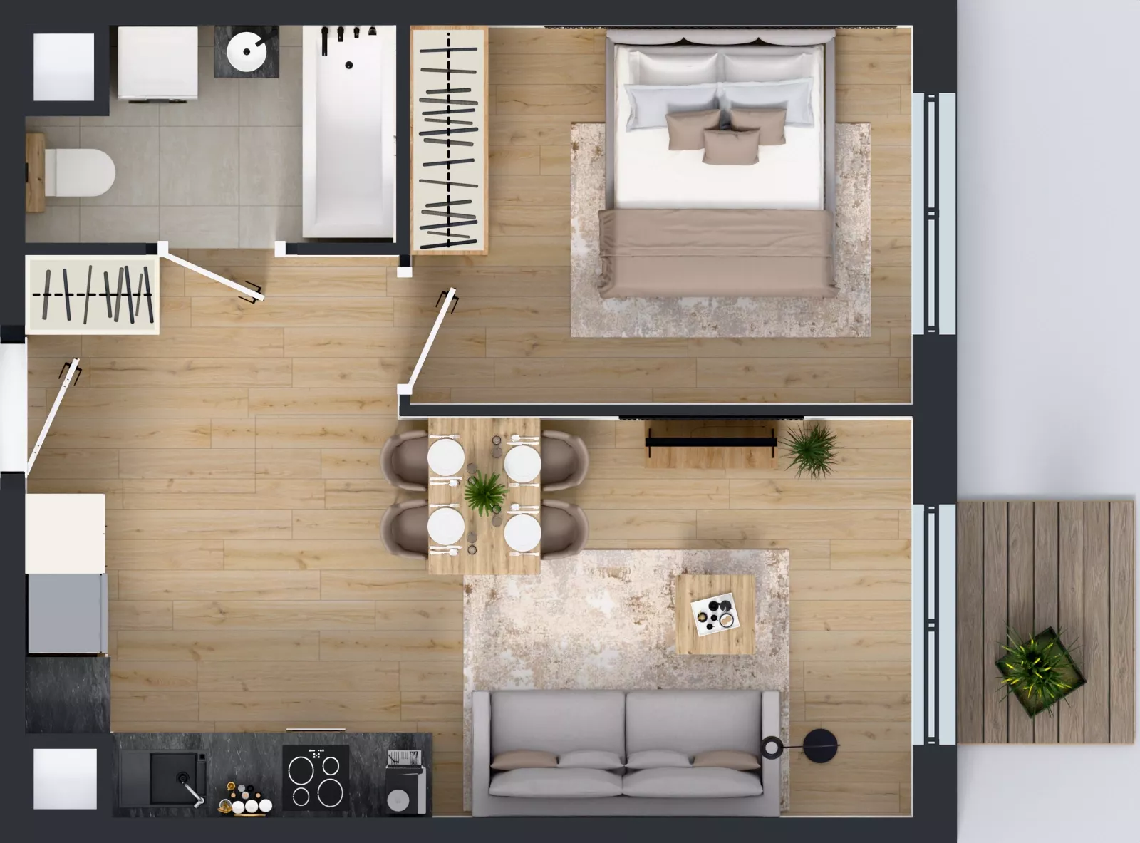2 pokoje, mieszkanie 38,58 m², piętro 2, oferta nr L 2_M10, Clou Lindego, Kraków, Bronowice, ul. Samuela Bogumiła Lindego 5