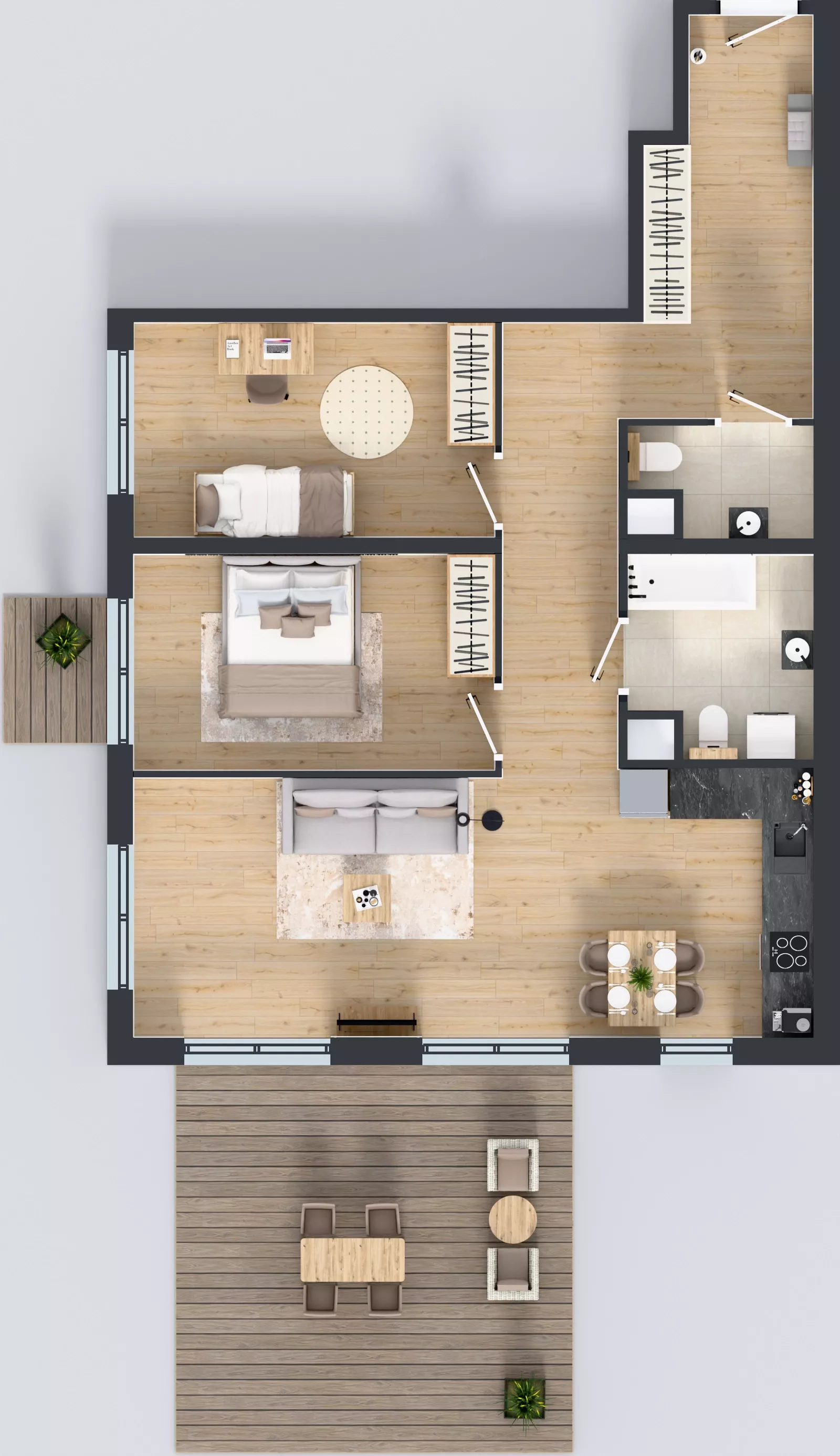 3 pokoje, mieszkanie 78,67 m², piętro 3, oferta nr L 3_M06, Clou Lindego, Kraków, Bronowice, ul. Samuela Bogumiła Lindego 5