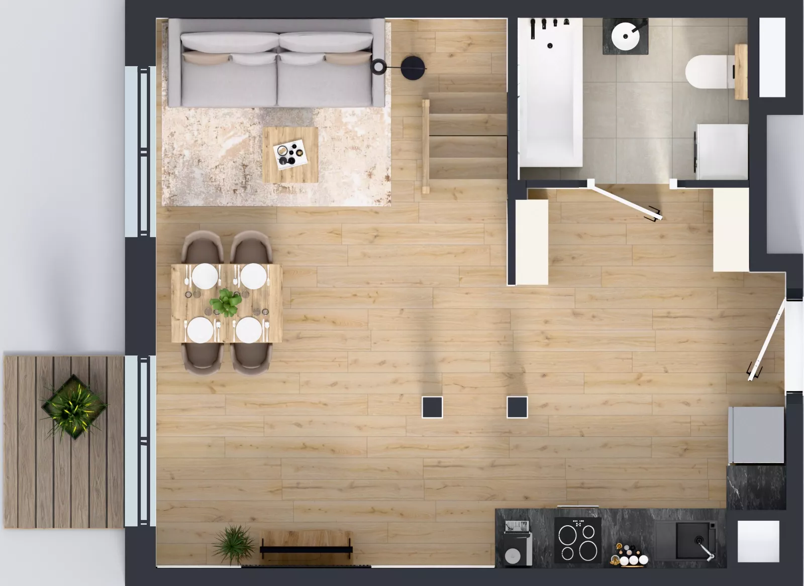 2 pokoje, mieszkanie 37,50 m², piętro 4, oferta nr L 4_M03, Clou Lindego, Kraków, Bronowice, ul. Samuela Bogumiła Lindego 5