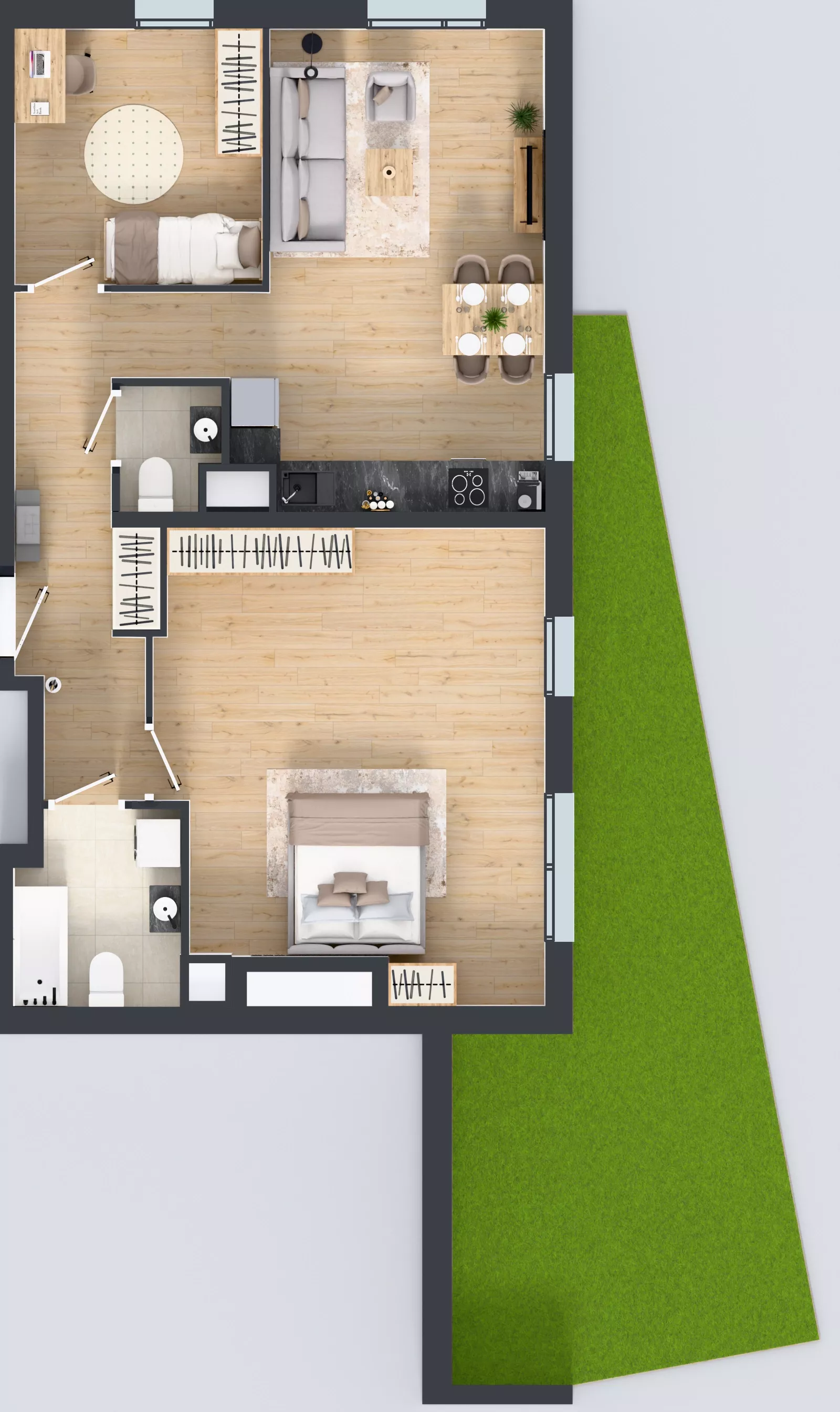 4 pokoje, mieszkanie 75,90 m², parter, oferta nr M2007, Osiedle Ozon - Etap VIII, Kraków, Prądnik Biały, Górka Narodowa, ul. Stefana Banacha/ul. Fryderyka Schillinga