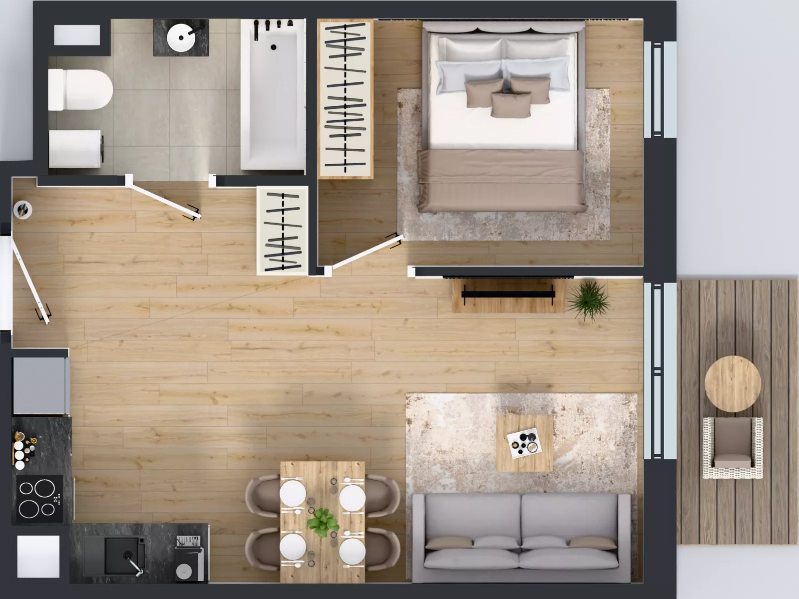 2 pokoje, mieszkanie 37,89 m², piętro 1, oferta nr M2009, Osiedle Ozon - Etap VIII, Kraków, Prądnik Biały, Górka Narodowa, ul. Stefana Banacha/ul. Fryderyka Schillinga