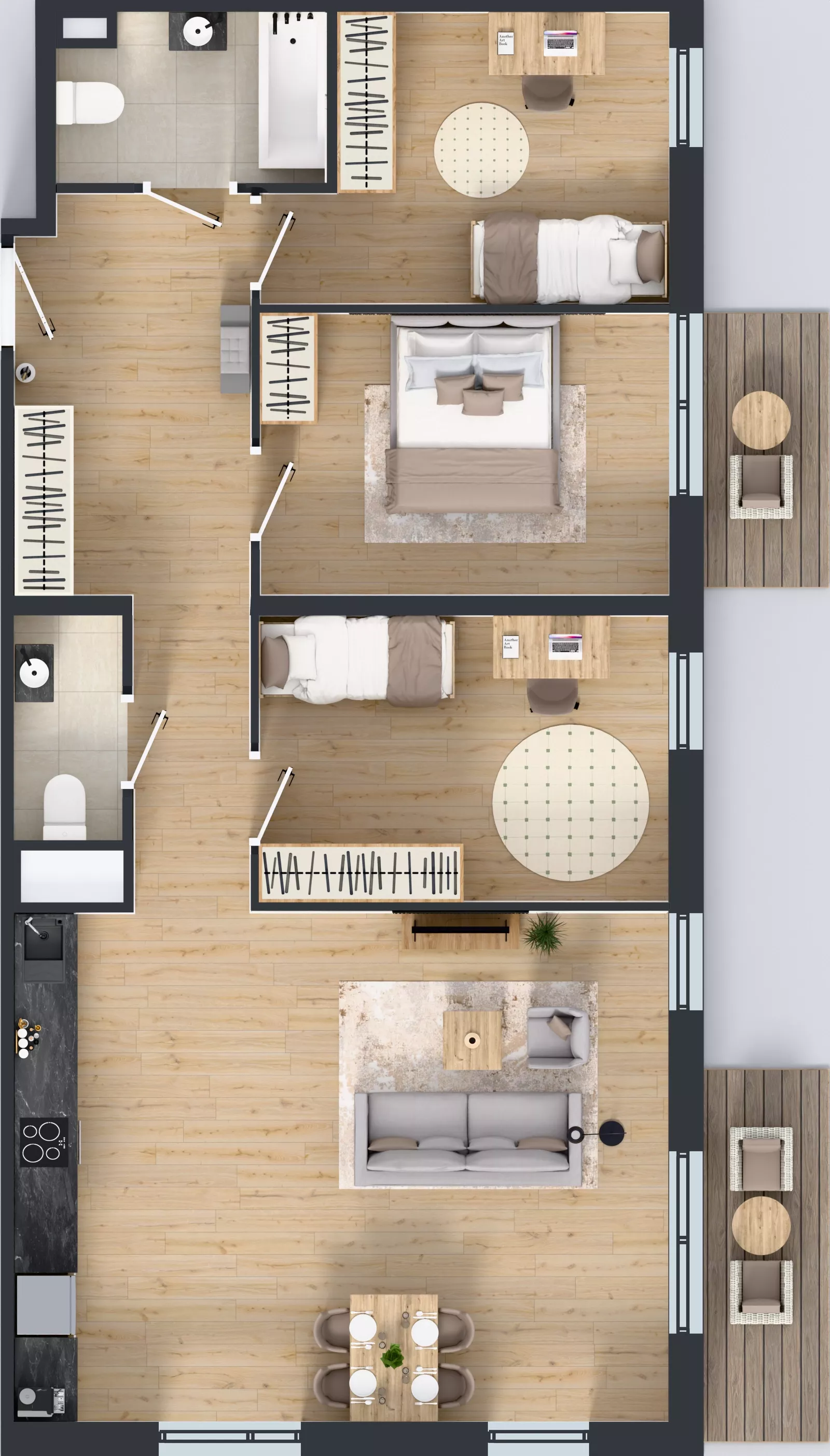 4 pokoje, mieszkanie 91,44 m², piętro 1, oferta nr M2010, Osiedle Ozon - Etap VIII, Kraków, Prądnik Biały, Górka Narodowa, ul. Stefana Banacha/ul. Fryderyka Schillinga