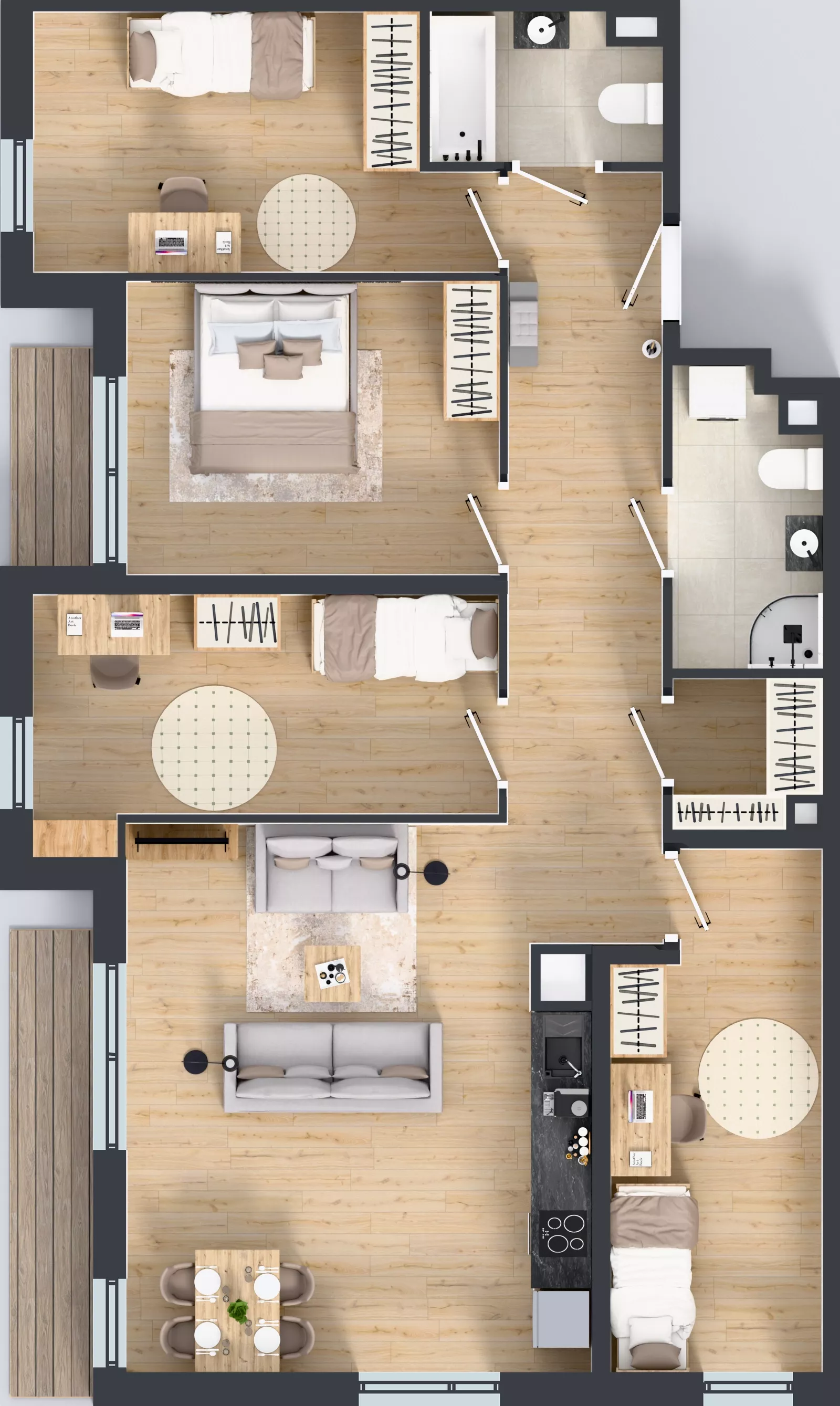 4 pokoje, mieszkanie 100,14 m², piętro 1, oferta nr M2011, Osiedle Ozon - Etap VIII, Kraków, Prądnik Biały, Górka Narodowa, ul. Stefana Banacha/ul. Fryderyka Schillinga