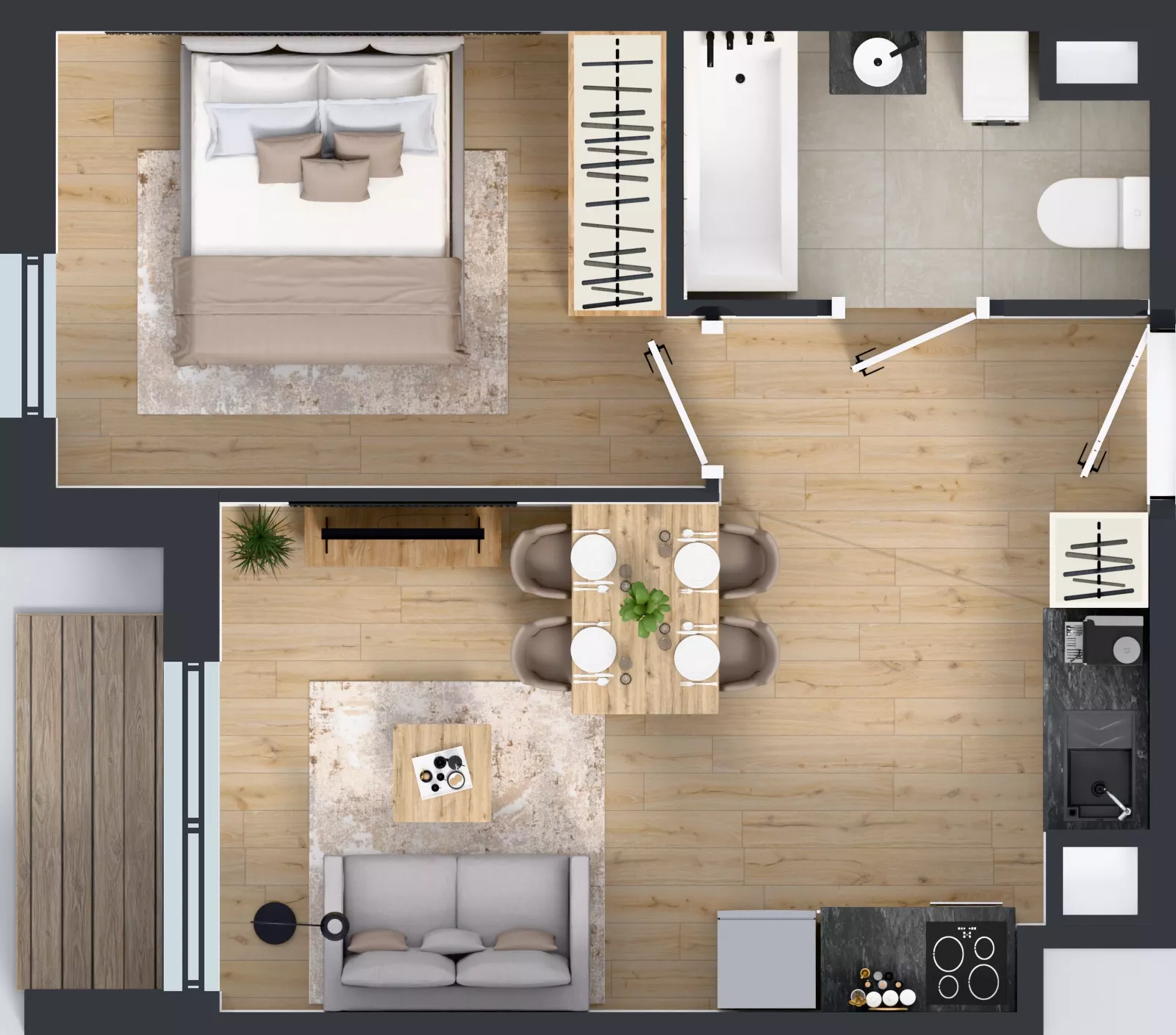 2 pokoje, mieszkanie 34,95 m², piętro 1, oferta nr M2013, Osiedle Ozon - Etap VIII, Kraków, Prądnik Biały, Górka Narodowa, ul. Stefana Banacha/ul. Fryderyka Schillinga