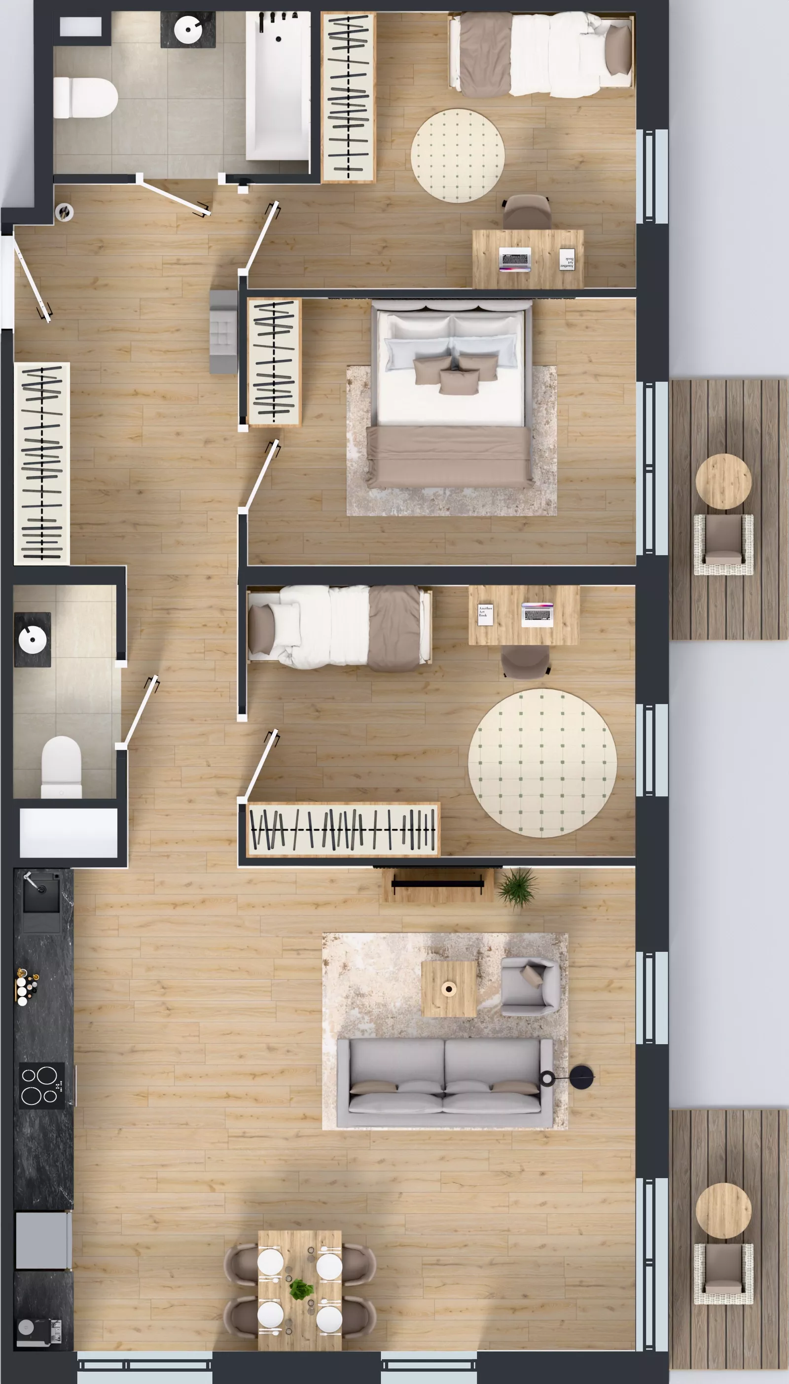 4 pokoje, mieszkanie 91,83 m², piętro 2, oferta nr M2018, Osiedle Ozon - Etap VIII, Kraków, Prądnik Biały, Górka Narodowa, ul. Stefana Banacha/ul. Fryderyka Schillinga