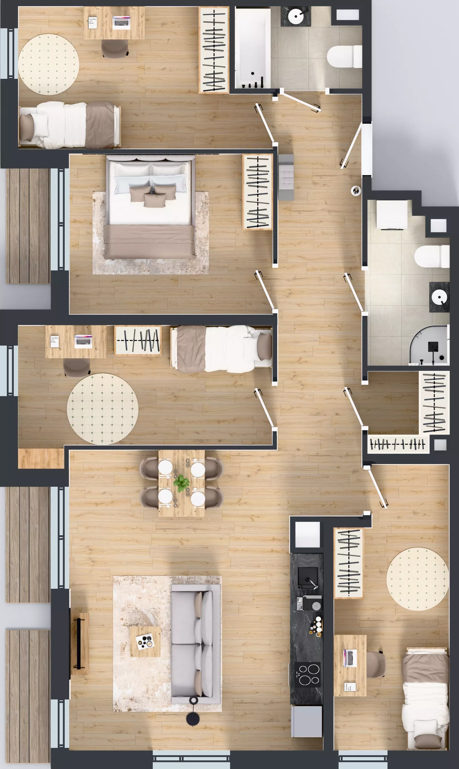 4 pokoje, mieszkanie 99,99 m², piętro 2, oferta nr M2019, Osiedle Ozon - Etap VIII, Kraków, Prądnik Biały, Górka Narodowa, ul. Stefana Banacha/ul. Fryderyka Schillinga