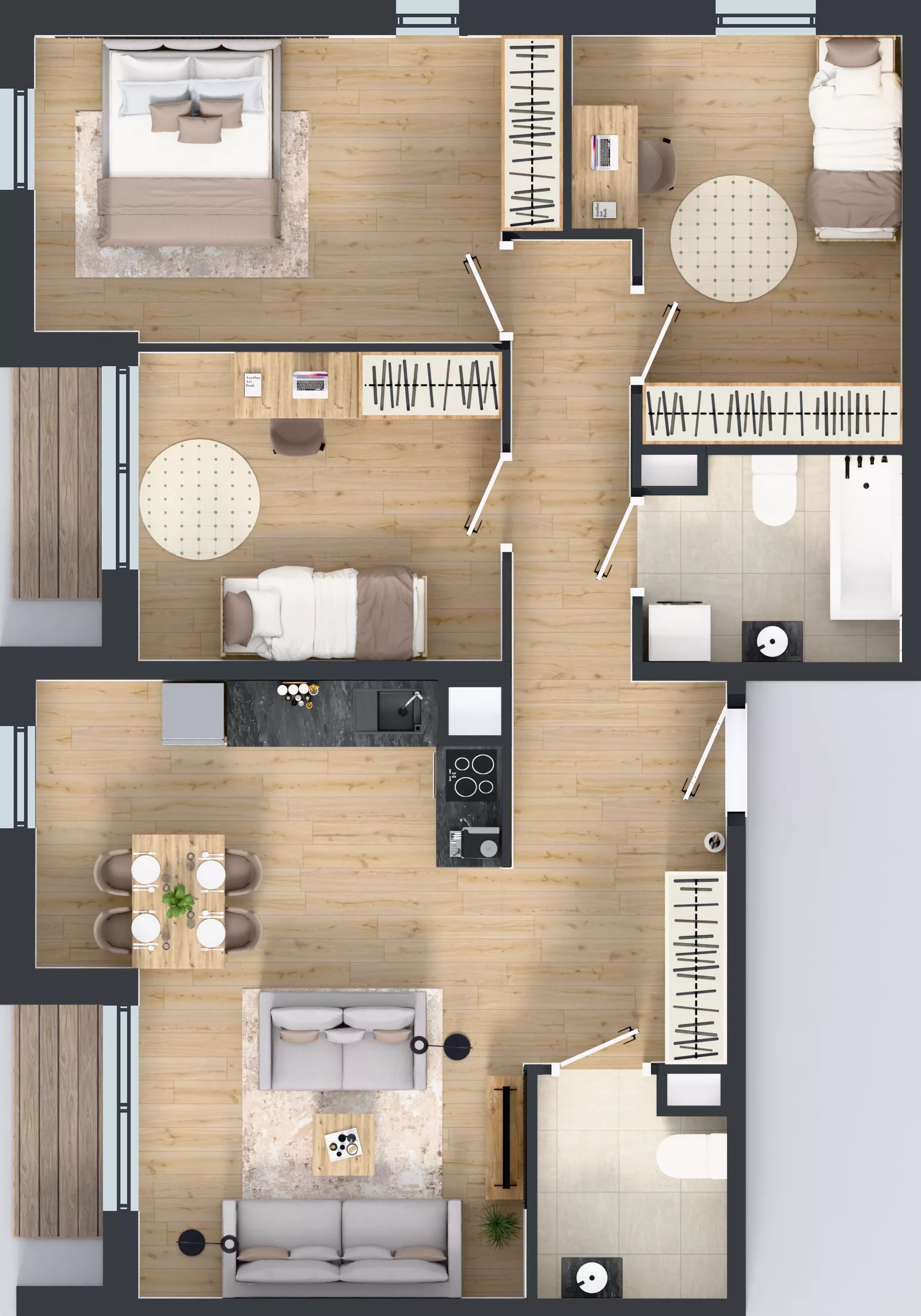 4 pokoje, mieszkanie 82,13 m², piętro 2, oferta nr M2022, Osiedle Ozon - Etap VIII, Kraków, Prądnik Biały, Górka Narodowa, ul. Stefana Banacha/ul. Fryderyka Schillinga