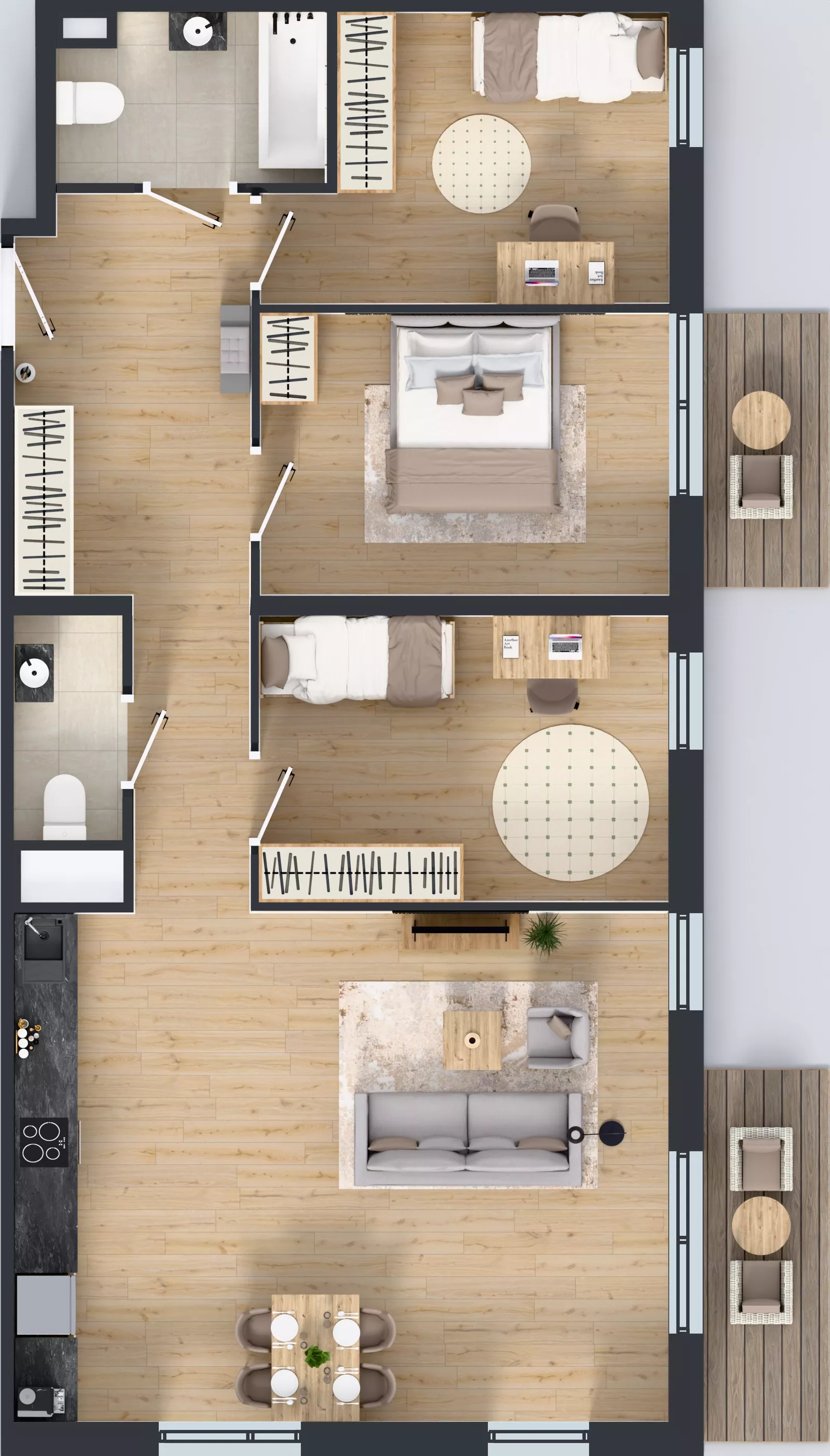 4 pokoje, mieszkanie 91,79 m², piętro 3, oferta nr M2026, Osiedle Ozon - Etap VIII, Kraków, Prądnik Biały, Górka Narodowa, ul. Stefana Banacha/ul. Fryderyka Schillinga