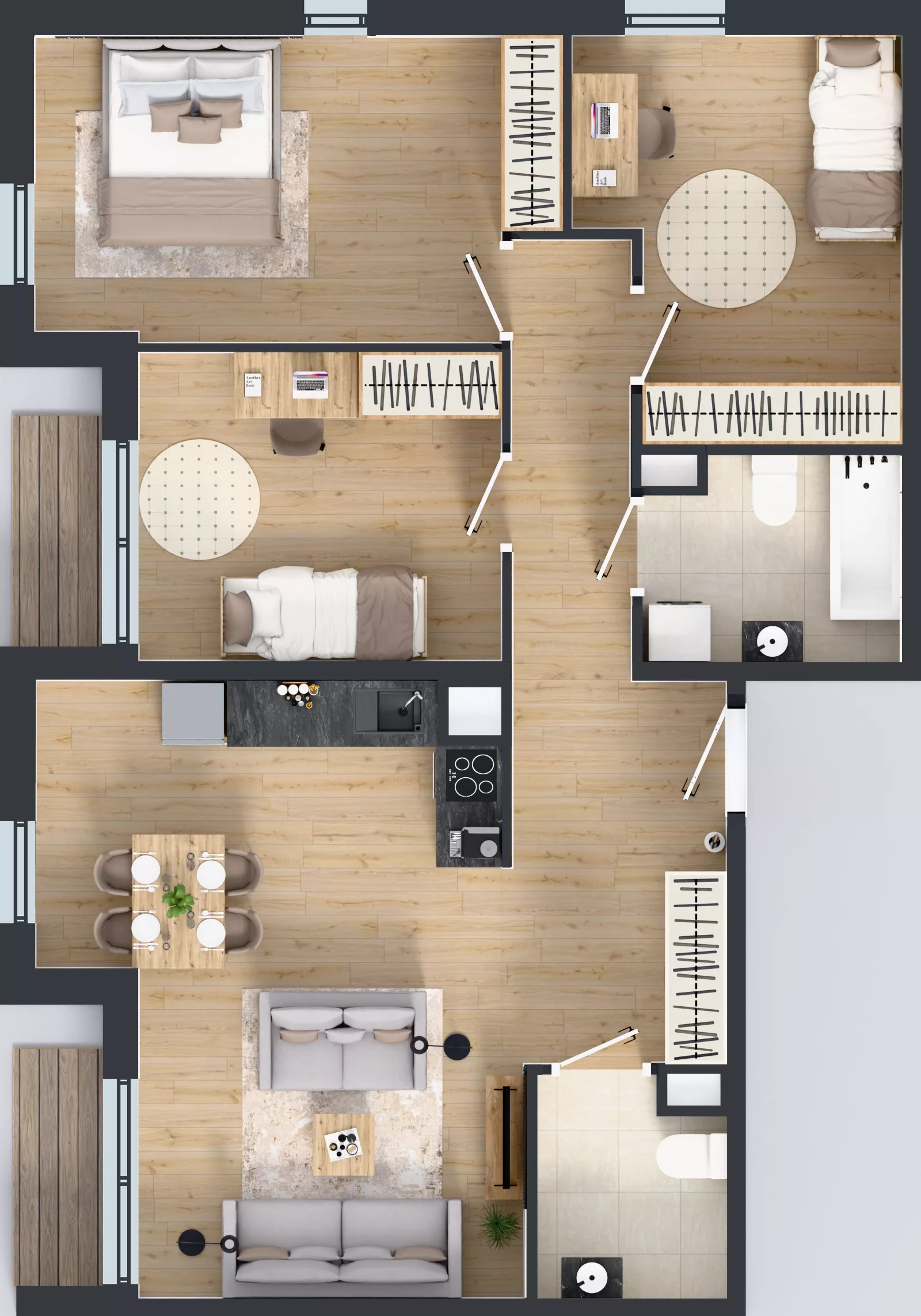 4 pokoje, mieszkanie 82,13 m², piętro 3, oferta nr M2030, Osiedle Ozon - Etap VIII, Kraków, Prądnik Biały, Górka Narodowa, ul. Stefana Banacha/ul. Fryderyka Schillinga