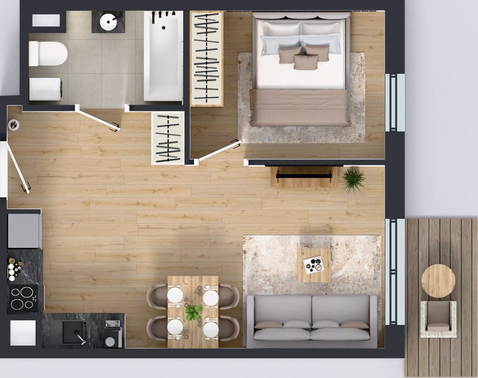 2 pokoje, mieszkanie 38,01 m², piętro 4, oferta nr M2033, Osiedle Ozon - Etap VIII, Kraków, Prądnik Biały, Górka Narodowa, ul. Stefana Banacha/ul. Fryderyka Schillinga