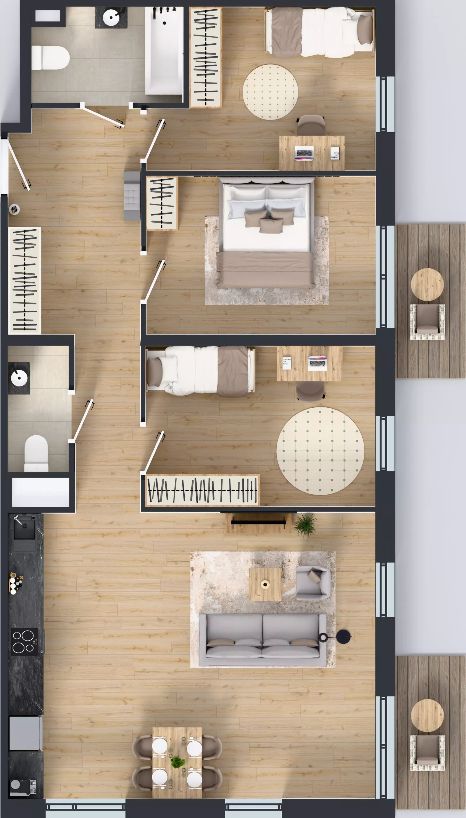 4 pokoje, mieszkanie 91,77 m², piętro 4, oferta nr M2034, Osiedle Ozon - Etap VIII, Kraków, Prądnik Biały, Górka Narodowa, ul. Stefana Banacha/ul. Fryderyka Schillinga