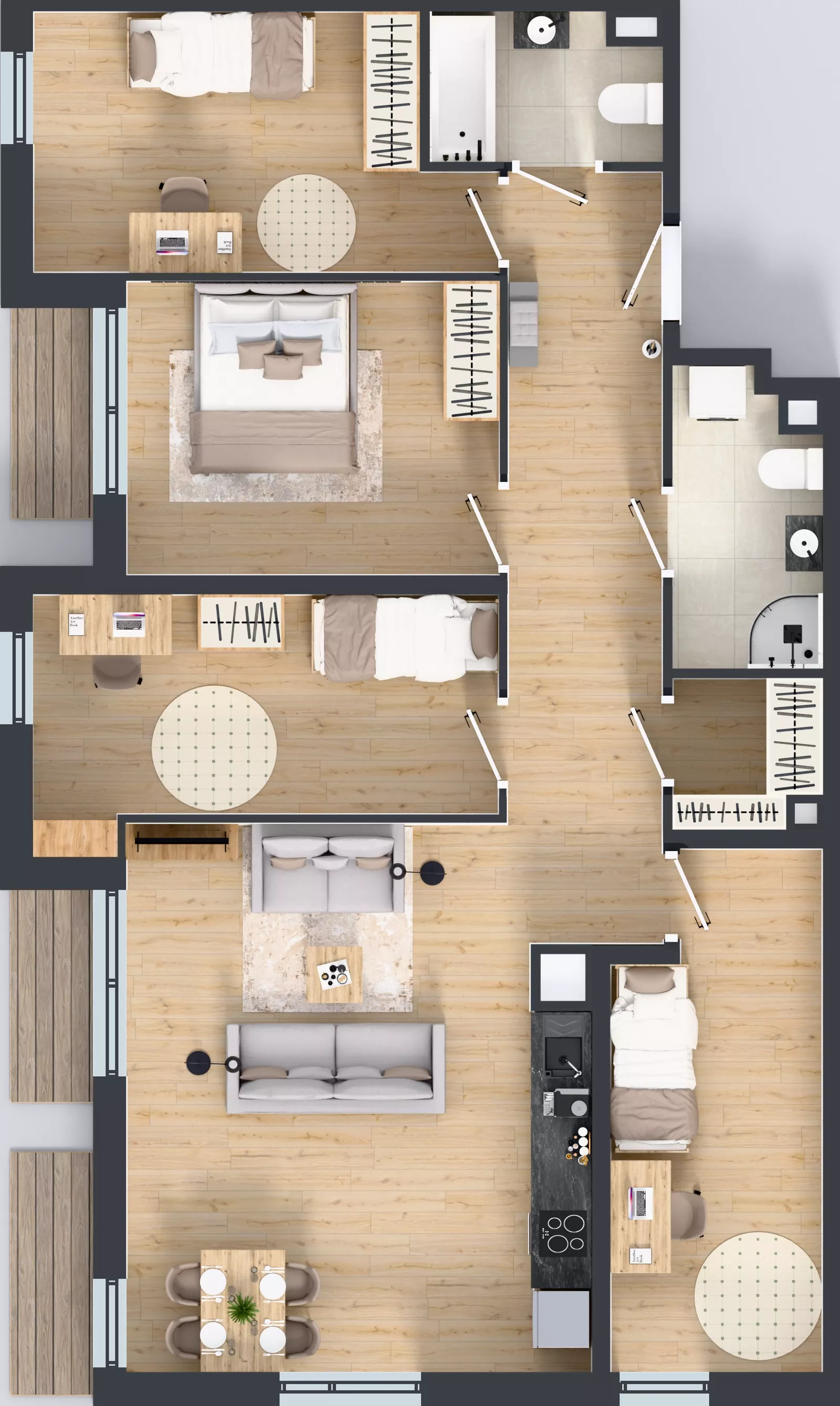 5 pokoi, mieszkanie 99,97 m², piętro 4, oferta nr M2035, Osiedle Ozon - Etap VIII, Kraków, Prądnik Biały, Górka Narodowa, ul. Stefana Banacha/ul. Fryderyka Schillinga