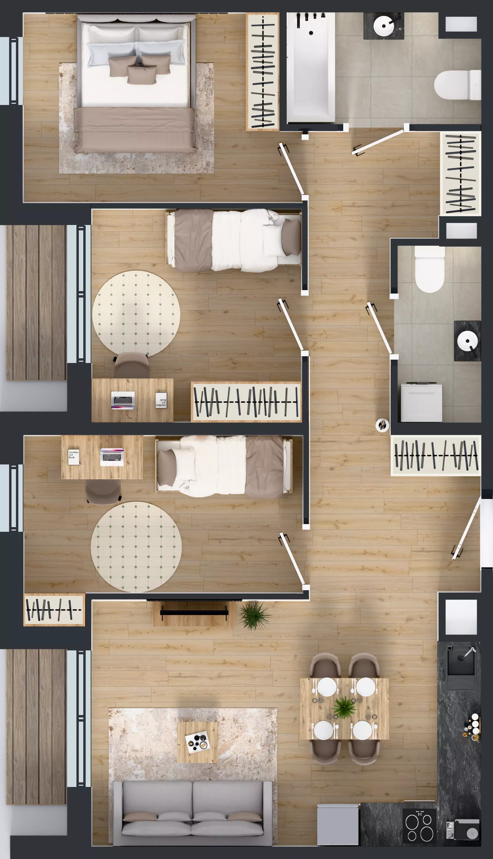 4 pokoje, mieszkanie 71,40 m², piętro 4, oferta nr M2036, Osiedle Ozon - Etap VIII, Kraków, Prądnik Biały, Górka Narodowa, ul. Stefana Banacha/ul. Fryderyka Schillinga