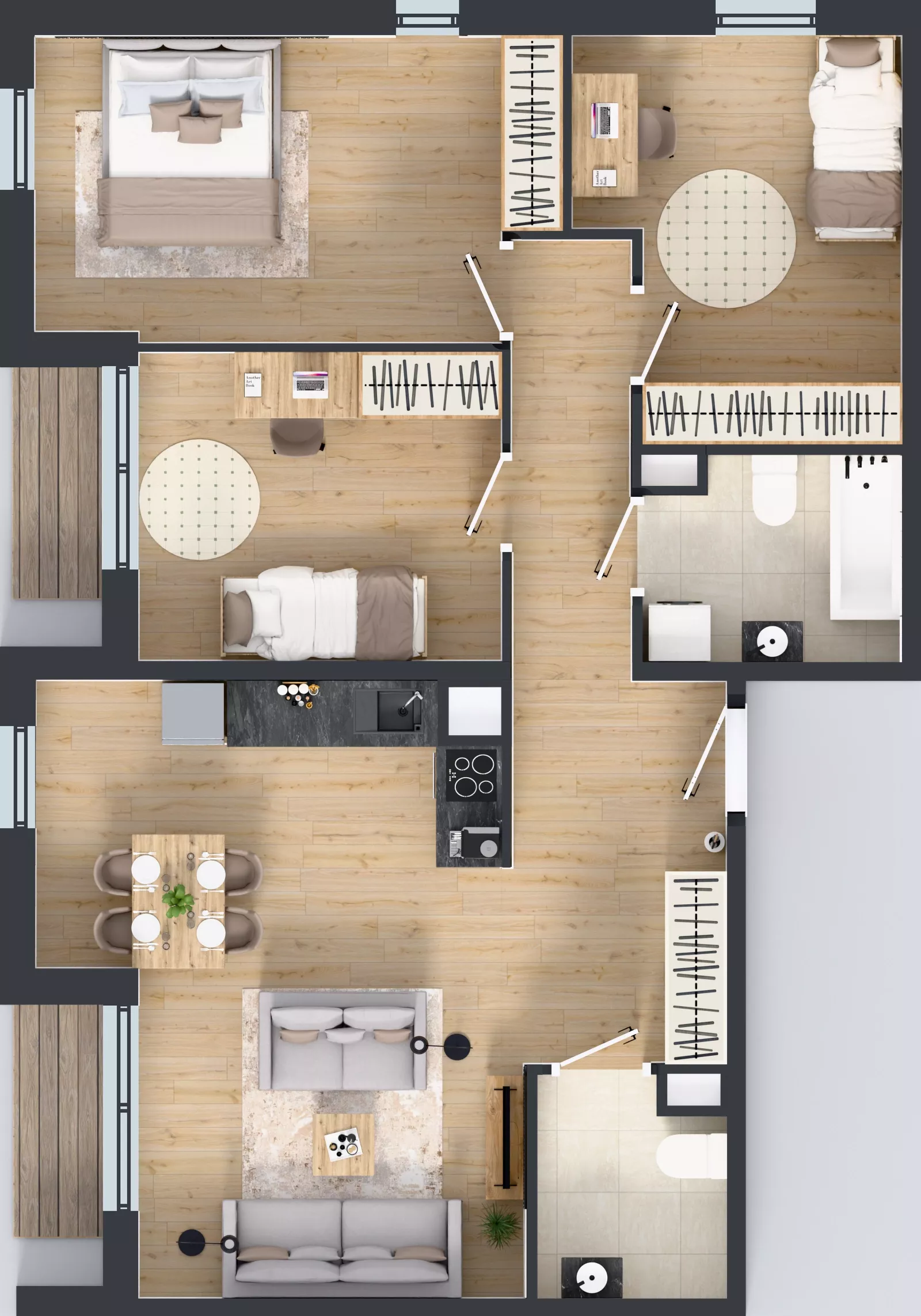 4 pokoje, mieszkanie 82,13 m², piętro 4, oferta nr M2038, Osiedle Ozon - Etap VIII, Kraków, Prądnik Biały, Górka Narodowa, ul. Stefana Banacha/ul. Fryderyka Schillinga