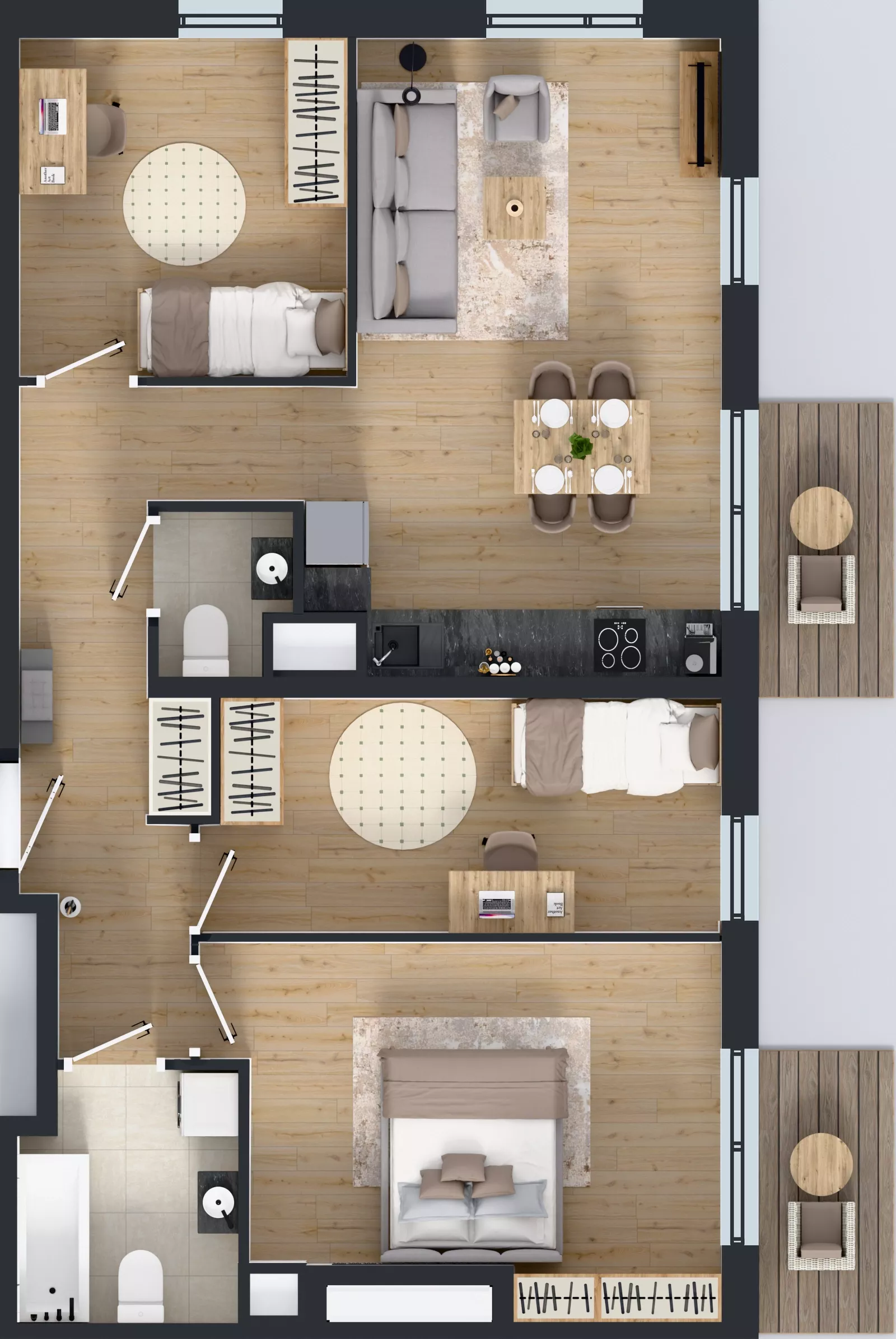 4 pokoje, mieszkanie 75,94 m², piętro 4, oferta nr M2039, Osiedle Ozon - Etap VIII, Kraków, Prądnik Biały, Górka Narodowa, ul. Stefana Banacha/ul. Fryderyka Schillinga