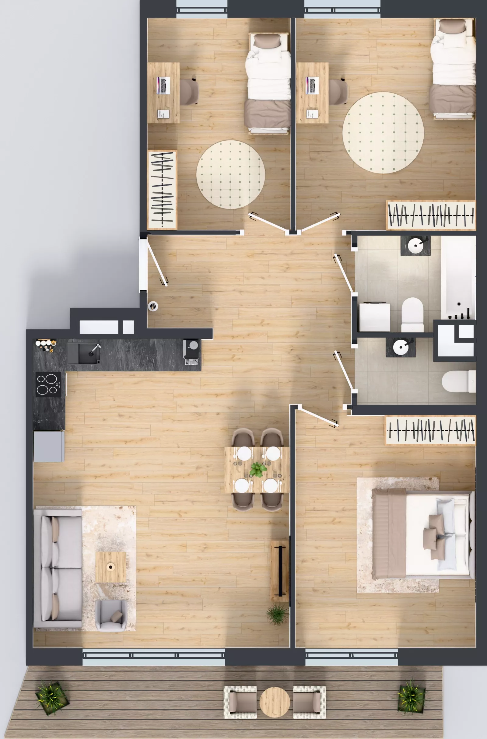 4 pokoje, mieszkanie 89,27 m², piętro 1, oferta nr M4003, Osiedle Ozon - Etap VIII, Kraków, Prądnik Biały, Górka Narodowa, ul. Stefana Banacha/ul. Fryderyka Schillinga