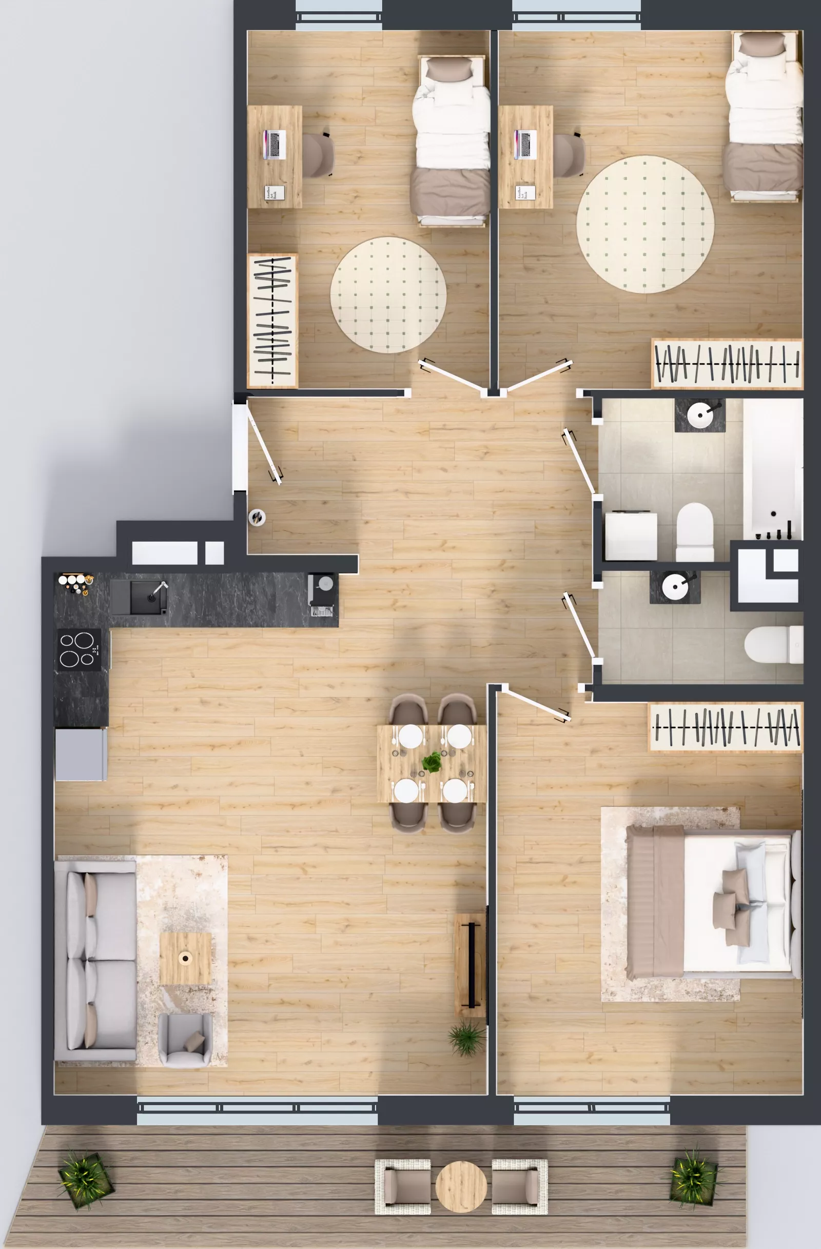 4 pokoje, mieszkanie 89,28 m², piętro 3, oferta nr M4007, Osiedle Ozon - Etap VIII, Kraków, Prądnik Biały, Górka Narodowa, ul. Stefana Banacha/ul. Fryderyka Schillinga