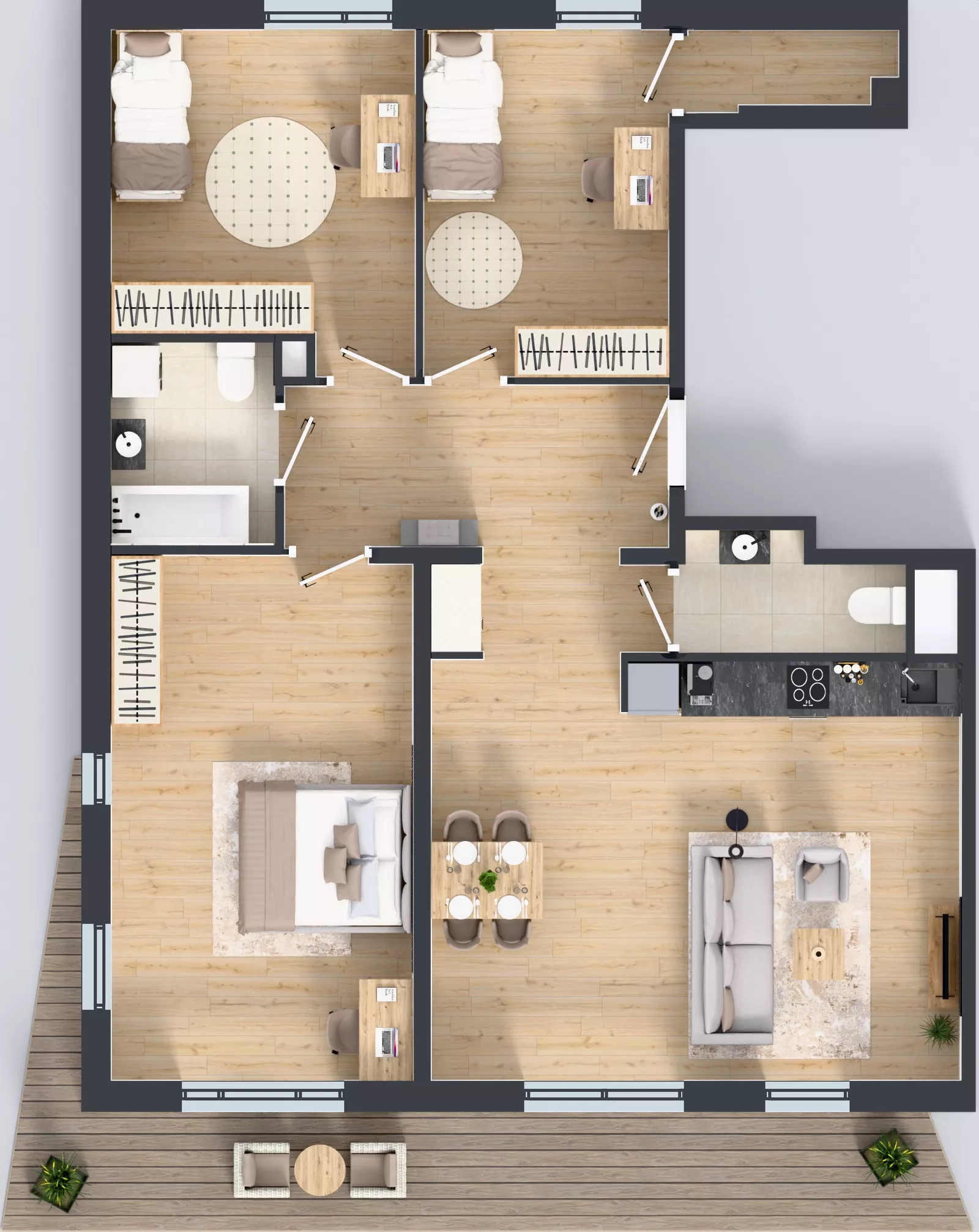 4 pokoje, mieszkanie 98,81 m², piętro 4, oferta nr M4010, Osiedle Ozon - Etap VIII, Kraków, Prądnik Biały, Górka Narodowa, ul. Stefana Banacha/ul. Fryderyka Schillinga