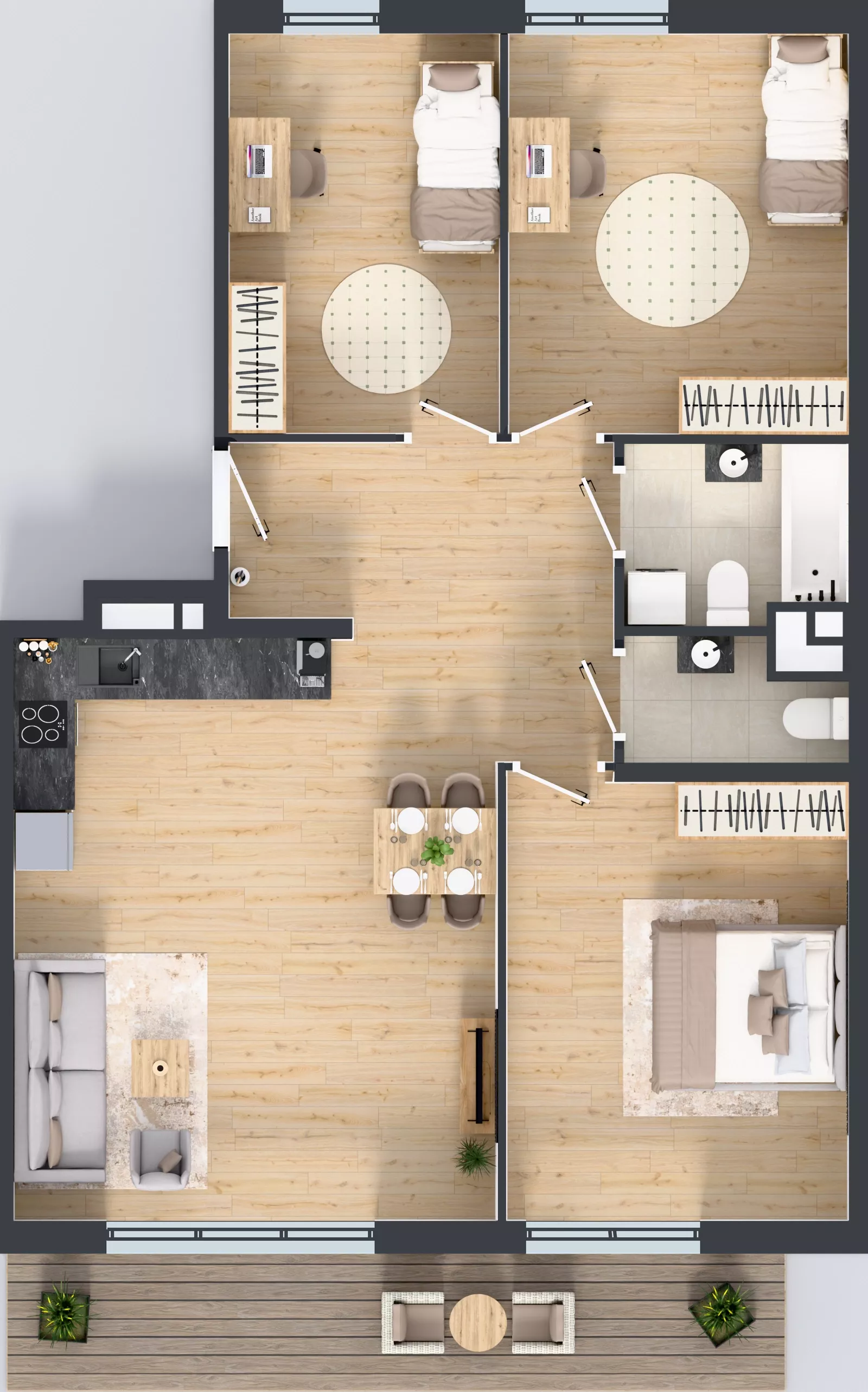 4 pokoje, mieszkanie 89,32 m², piętro 5, oferta nr M4011, Osiedle Ozon - Etap VIII, Kraków, Prądnik Biały, Górka Narodowa, ul. Stefana Banacha/ul. Fryderyka Schillinga