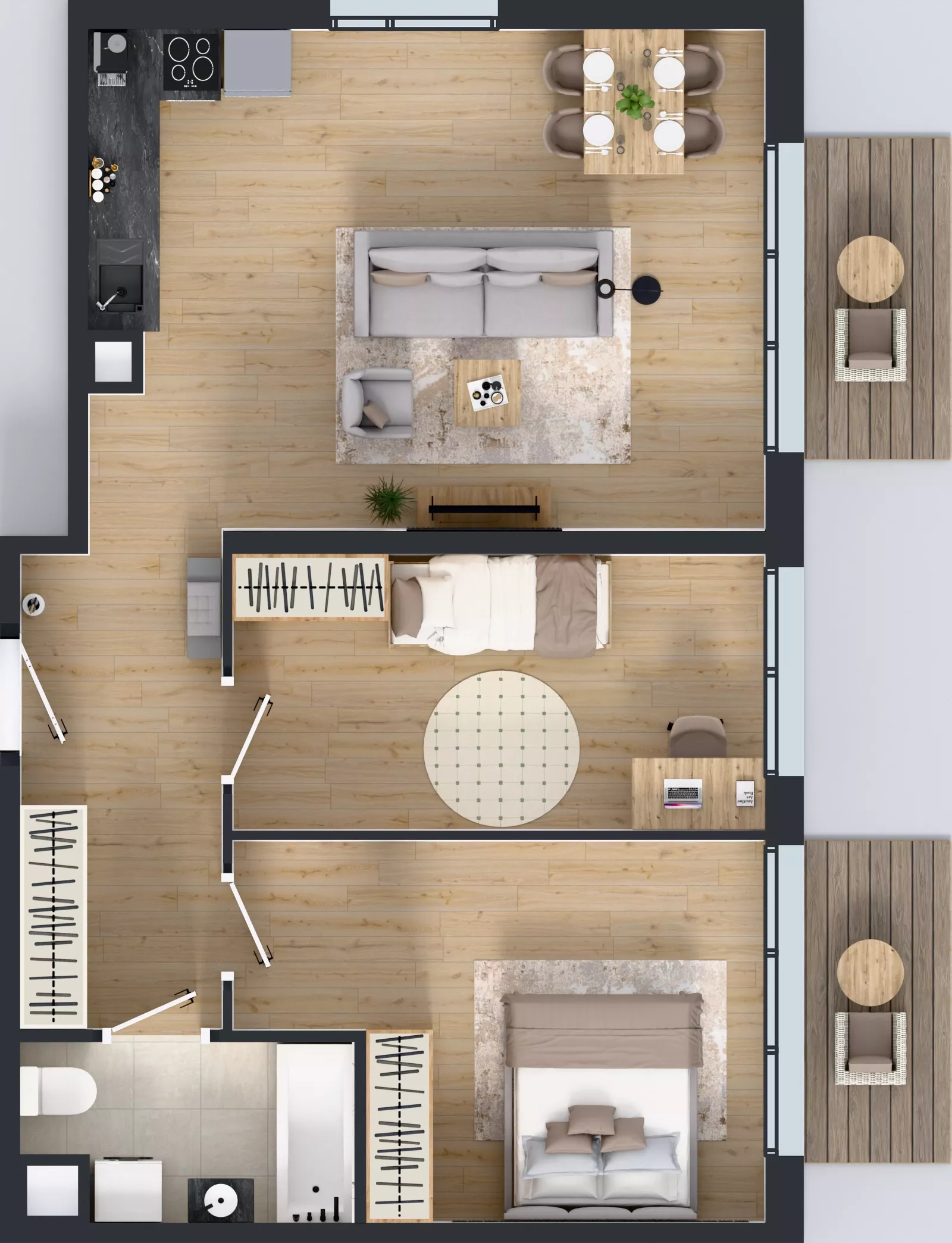 3 pokoje, mieszkanie 65,71 m², parter, oferta nr M4014, Osiedle Ozon - Etap VIII, Kraków, Prądnik Biały, Górka Narodowa, ul. Stefana Banacha/ul. Fryderyka Schillinga