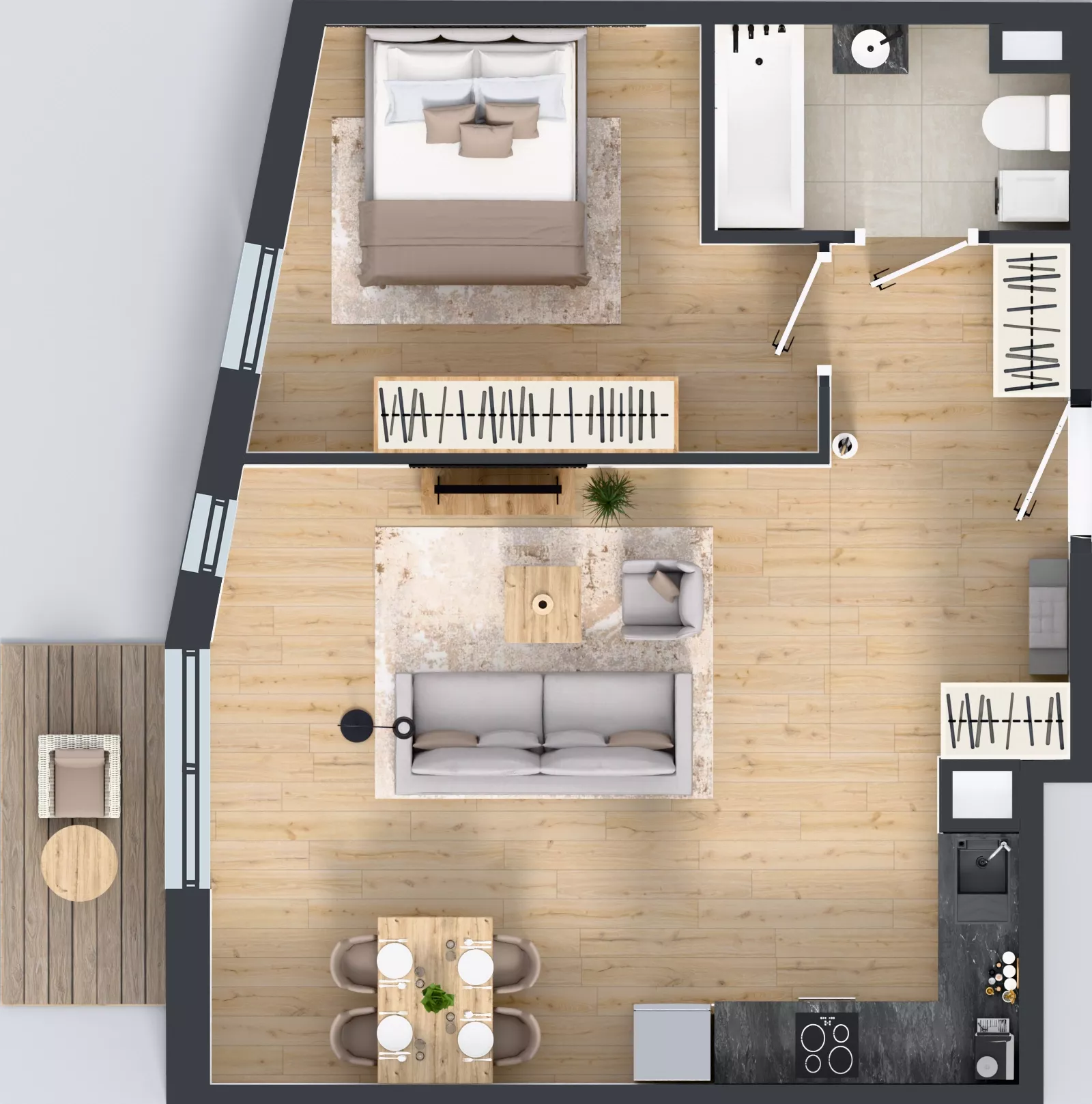 2 pokoje, mieszkanie 50,43 m², piętro 1, oferta nr M4030, Osiedle Ozon - Etap VIII, Kraków, Prądnik Biały, Górka Narodowa, ul. Stefana Banacha/ul. Fryderyka Schillinga