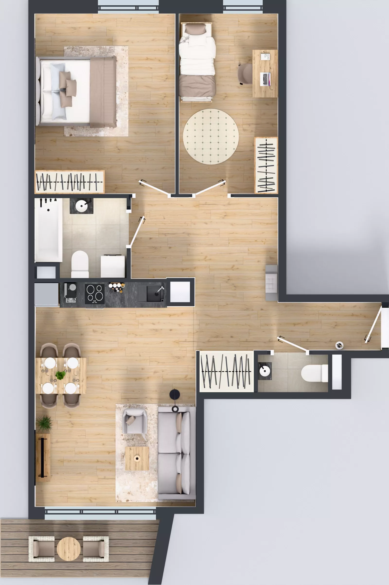 3 pokoje, mieszkanie 70,79 m², piętro 2, oferta nr M4031, Osiedle Ozon - Etap VIII, Kraków, Prądnik Biały, Górka Narodowa, ul. Stefana Banacha/ul. Fryderyka Schillinga