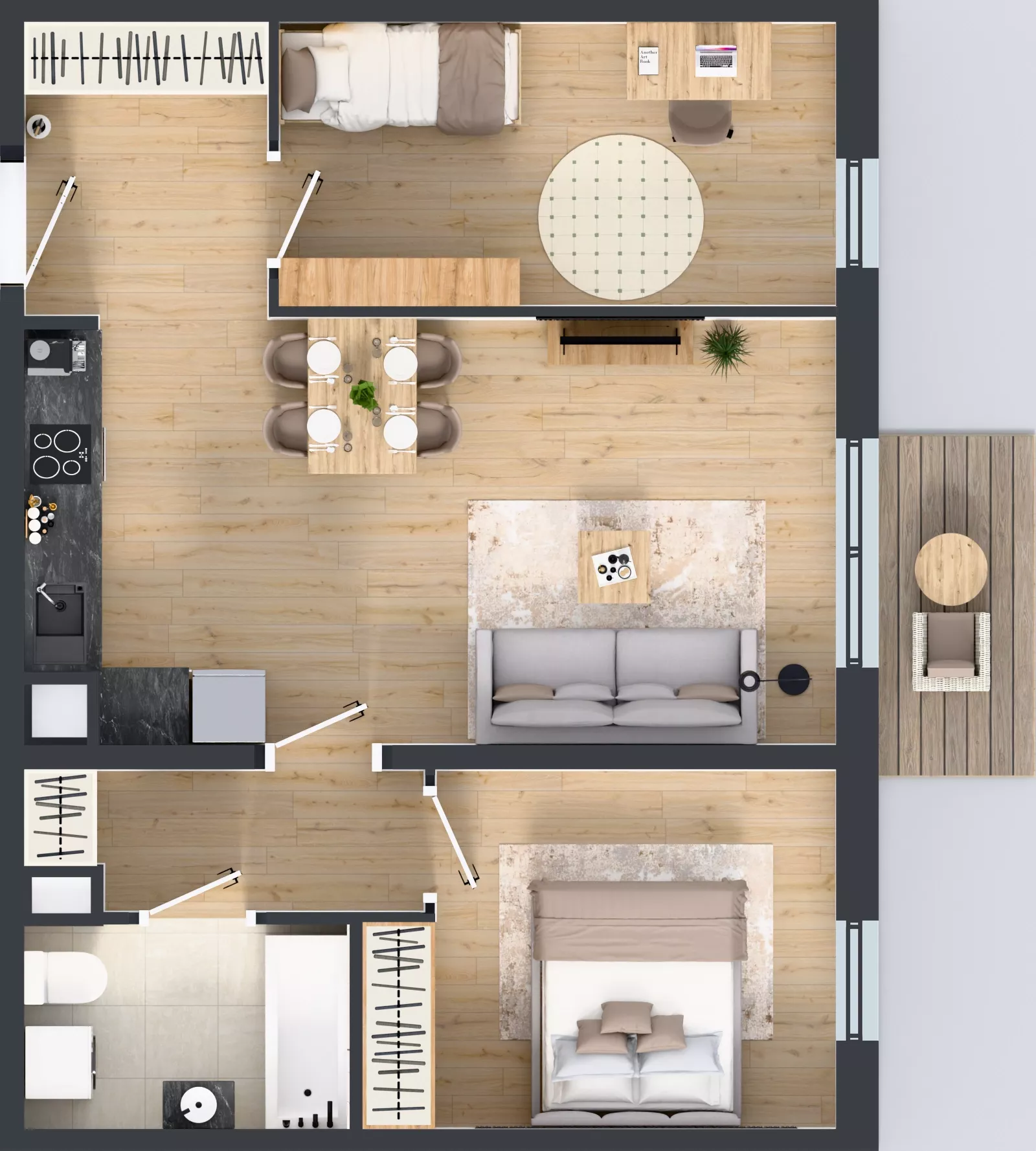 3 pokoje, mieszkanie 58,06 m², piętro 2, oferta nr M4033, Osiedle Ozon - Etap VIII, Kraków, Prądnik Biały, Górka Narodowa, ul. Stefana Banacha/ul. Fryderyka Schillinga
