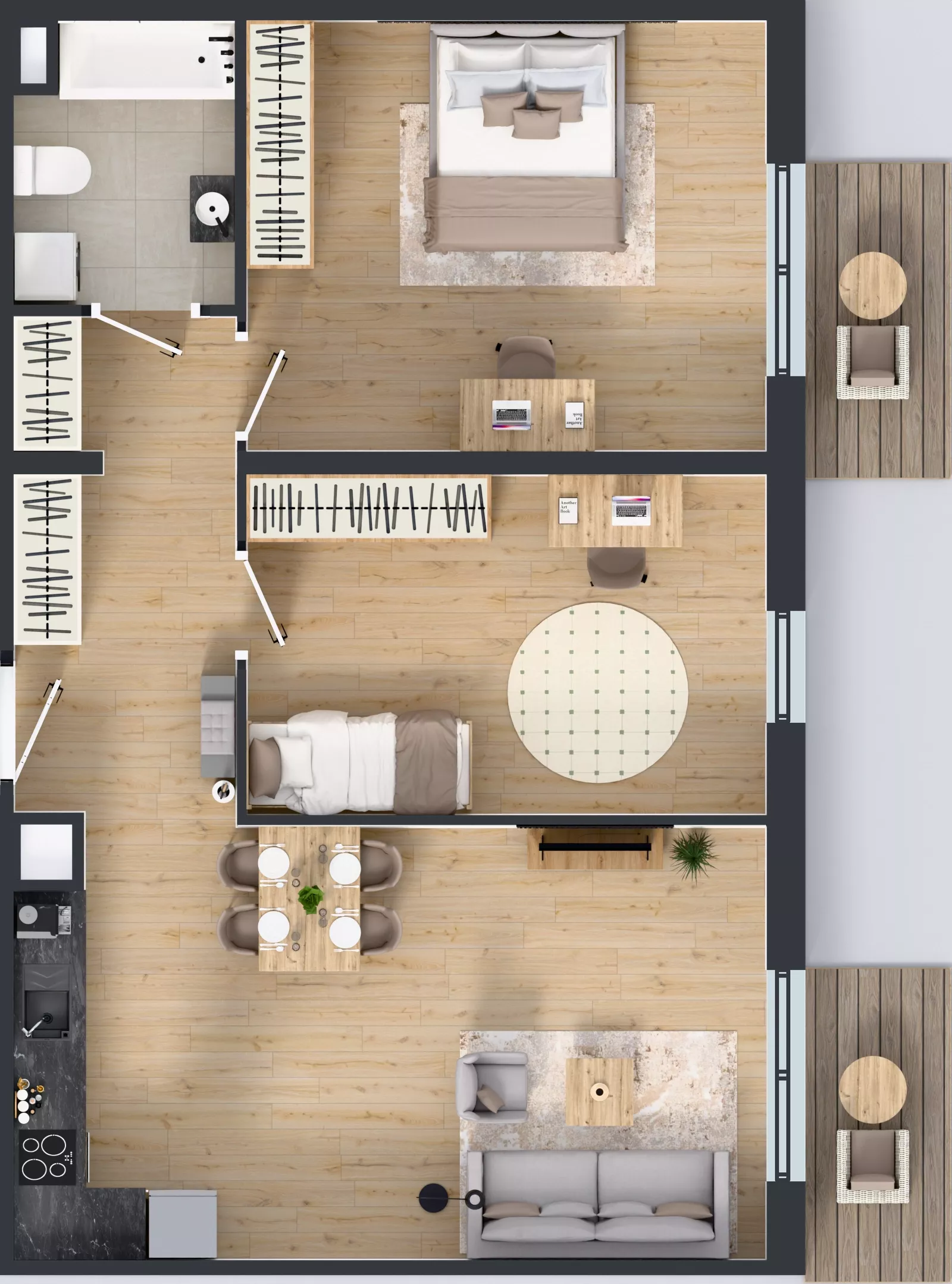 3 pokoje, mieszkanie 70,99 m², piętro 2, oferta nr M4034, Osiedle Ozon - Etap VIII, Kraków, Prądnik Biały, Górka Narodowa, ul. Stefana Banacha/ul. Fryderyka Schillinga