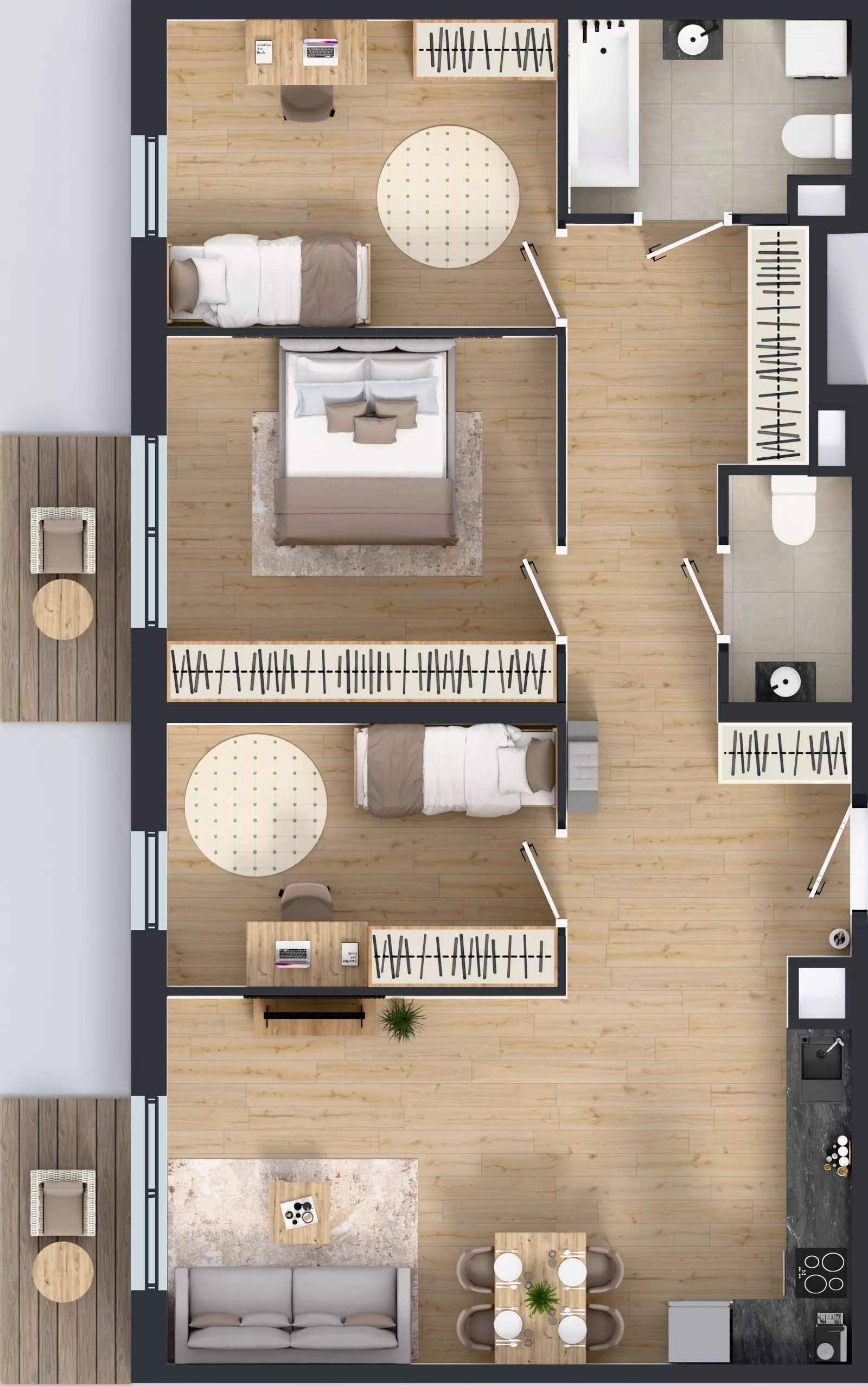 4 pokoje, mieszkanie 83,68 m², piętro 2, oferta nr M4038, Osiedle Ozon - Etap VIII, Kraków, Prądnik Biały, Górka Narodowa, ul. Stefana Banacha/ul. Fryderyka Schillinga