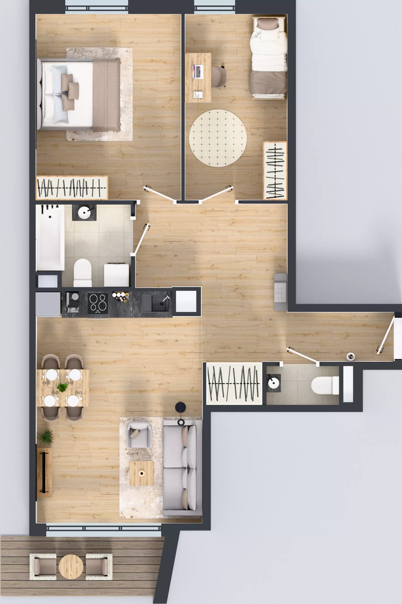 3 pokoje, mieszkanie 70,77 m², piętro 3, oferta nr M4040, Osiedle Ozon - Etap VIII, Kraków, Prądnik Biały, Górka Narodowa, ul. Stefana Banacha/ul. Fryderyka Schillinga