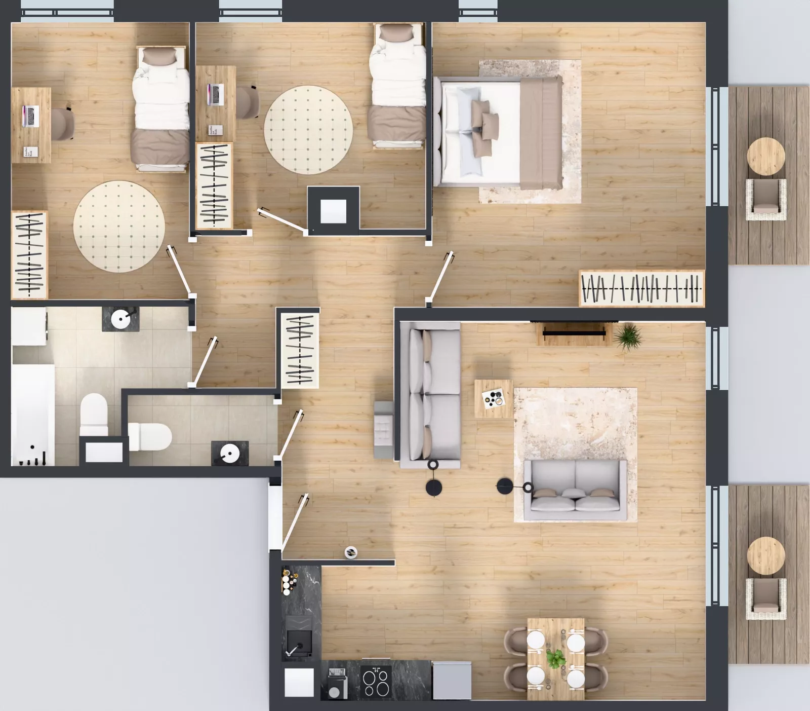 5 pokoi, mieszkanie 97,05 m², piętro 3, oferta nr M4041, Osiedle Ozon - Etap VIII, Kraków, Prądnik Biały, Górka Narodowa, ul. Stefana Banacha/ul. Fryderyka Schillinga
