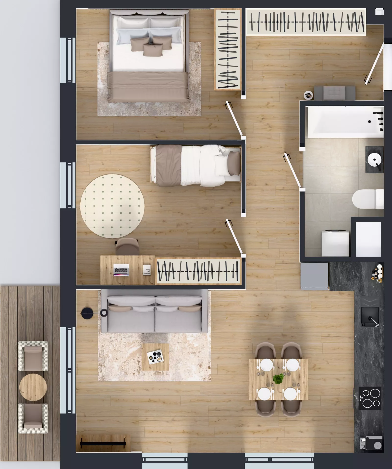 3 pokoje, mieszkanie 62,06 m², piętro 3, oferta nr M4046, Osiedle Ozon - Etap VIII, Kraków, Prądnik Biały, Górka Narodowa, ul. Stefana Banacha/ul. Fryderyka Schillinga